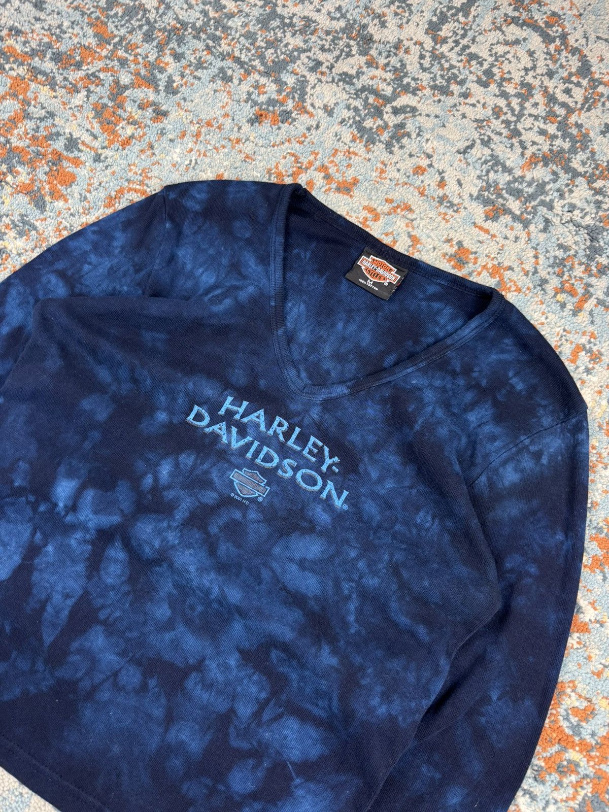 Harley Davidson Vintage Y2K Harley Davidson USA tie dye 3/4 ribbed top tee Size M / US 6-8 / IT 42-44 - 5 Thumbnail