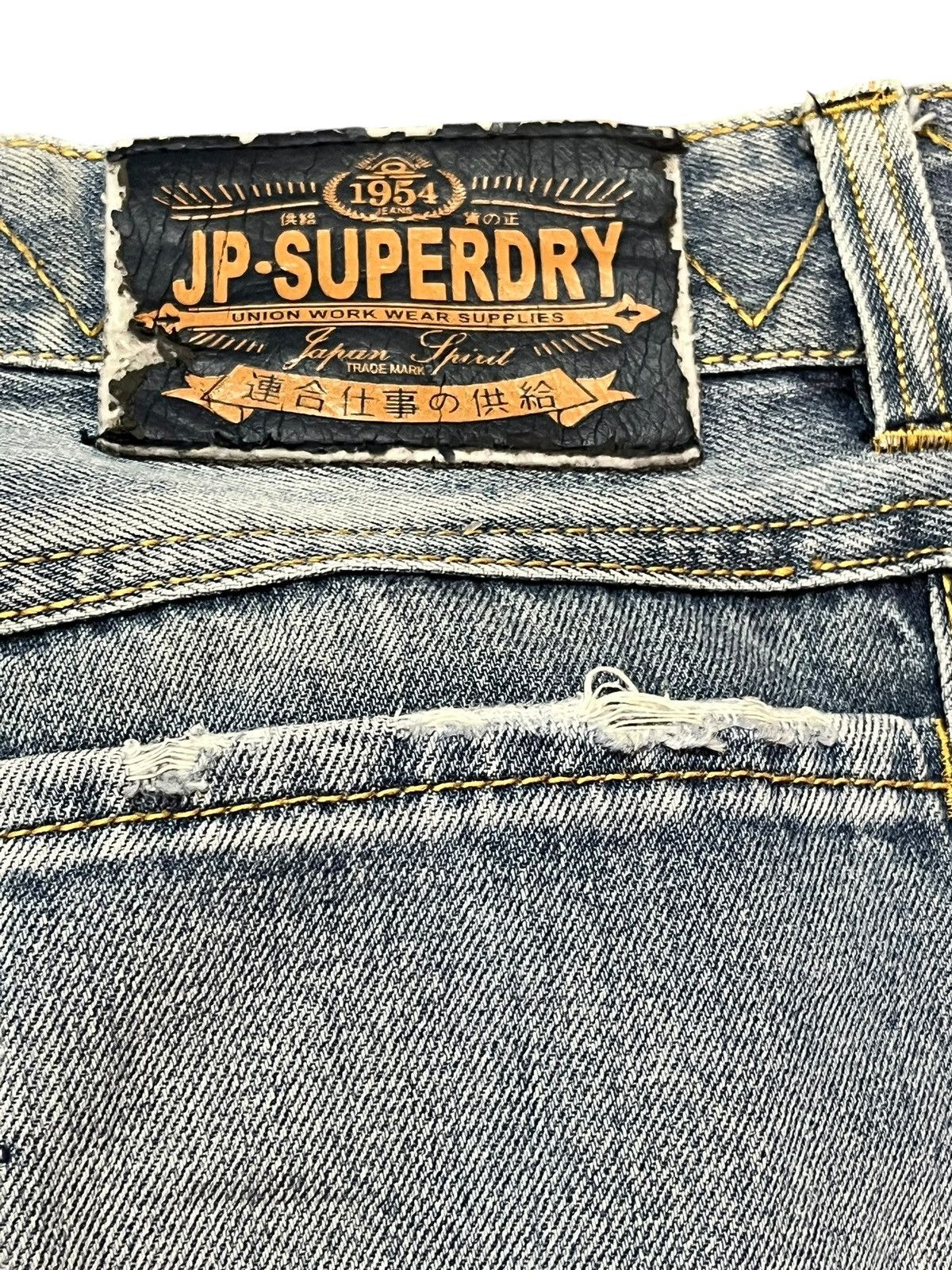 Superdry Vintage JP.Superdry Grunge Faded Distressed Denim Size US 31 - 8 Thumbnail