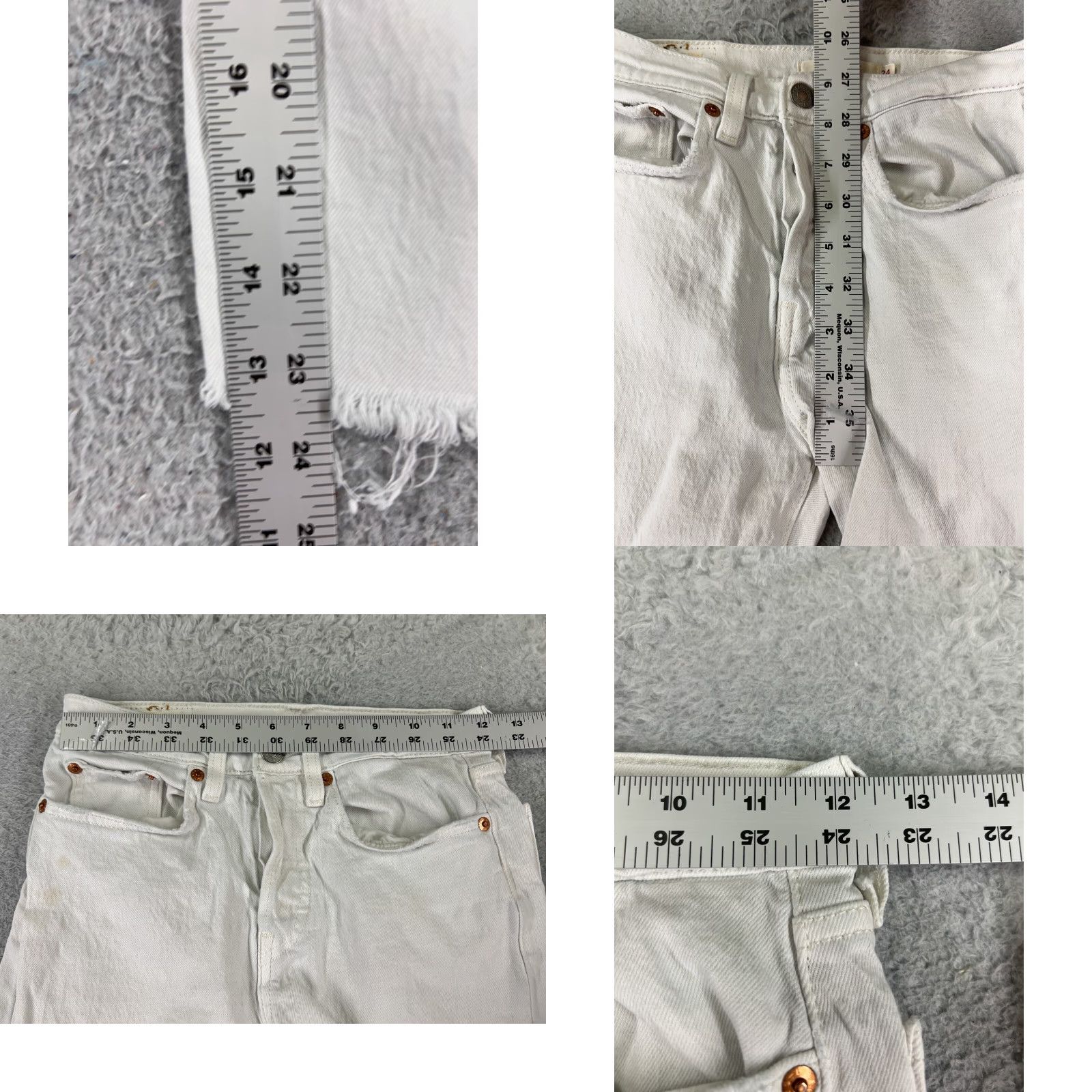 Levi's VINTAGE Levis Premium Jeans Womens White Denim Levi's Wedgie Fit 24x24 Straight 22in Waist 22in High Rise Size 42" / US 20 - 9 Thumbnail