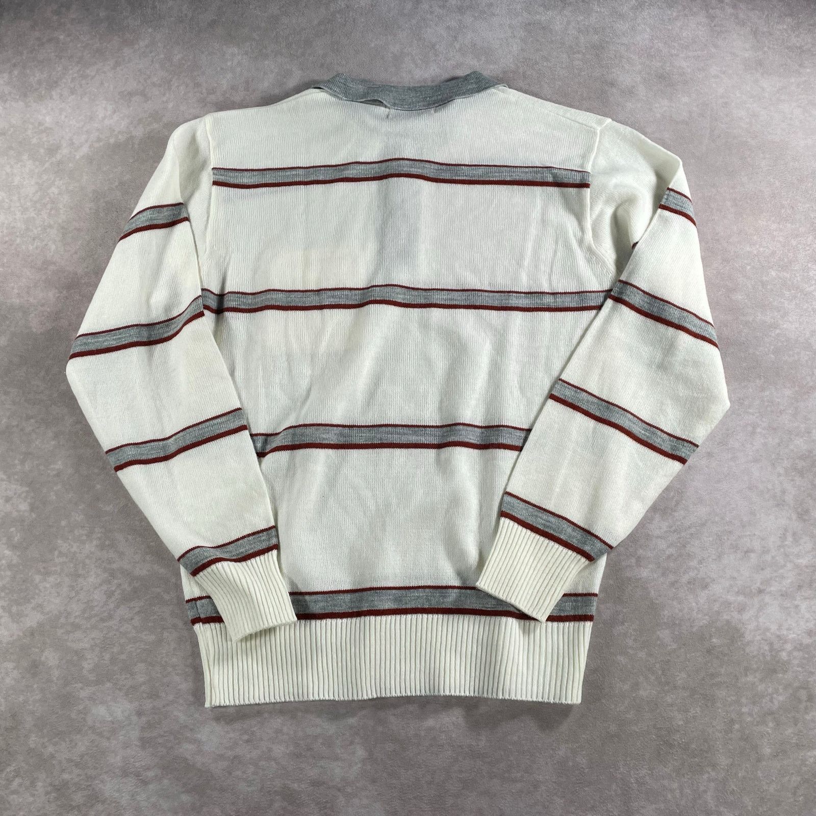 Vintage 70s 80s Mister Man 2plyAcrylic Striped Long Sleeve Button Up Size US M / EU 48-50 / 2 - 2 Thumbnail