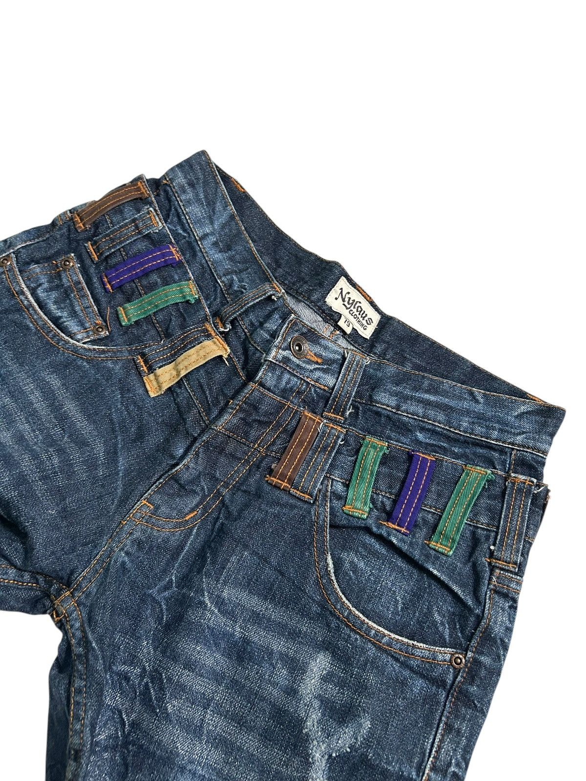 Japanese Brand × Kapital × Vintage Nylaus Double Waist Japanese Punk Denim Jeans Size US 30 / EU 46 - 2 Thumbnail