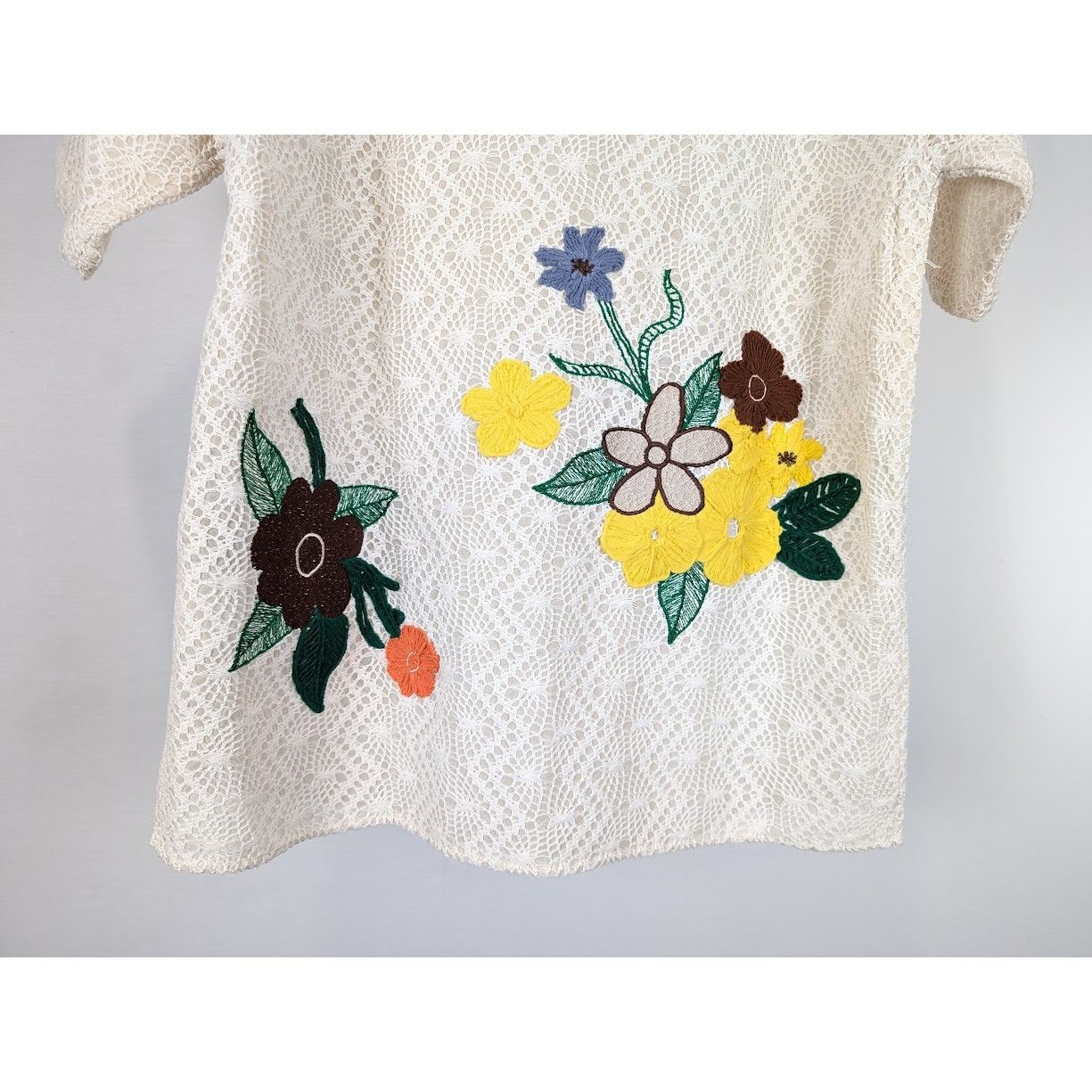 Andersson Bell o1rshd1 Flower Embroidery Open Collar Shirt in White Size US M / EU 48-50 / 2 - 17 Thumbnail