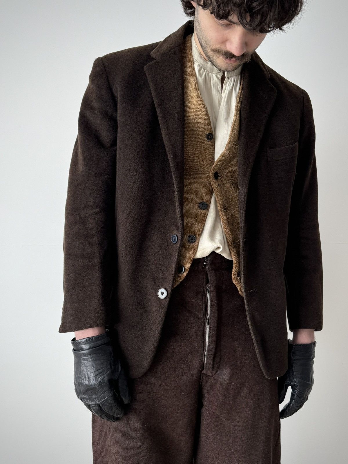 Vintage Vintage 1930s German Work Wool Brown Jacket Size US M / EU 48-50 / 2 - 2 Thumbnail