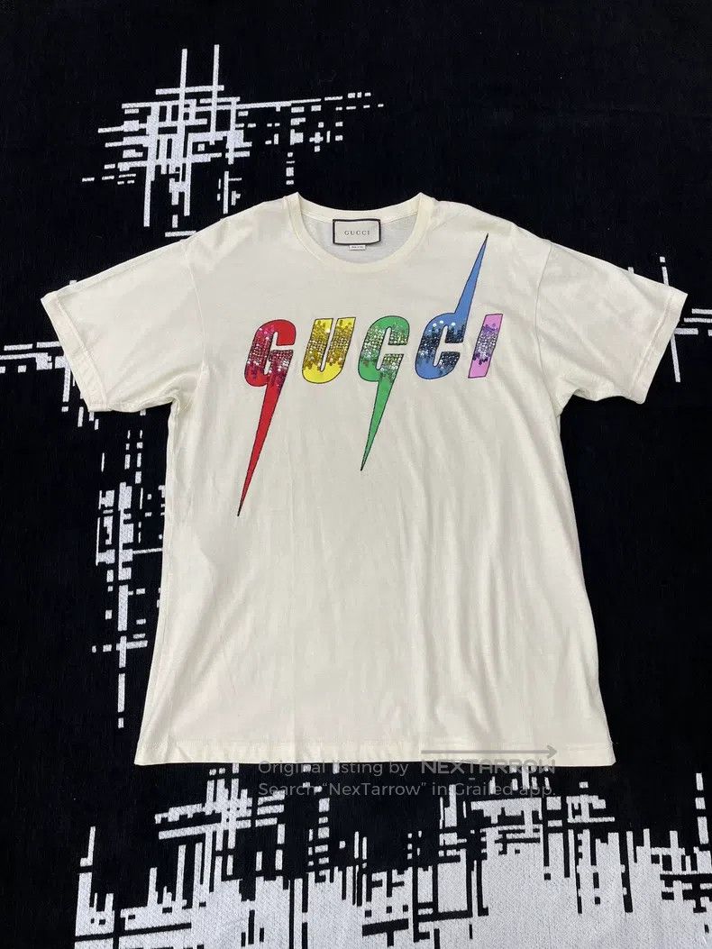 Gucci Gucci Short-sleeved T-shirt with colourful letters and seq Size US S / EU 44-46 / 1 - 1 Thumbnail