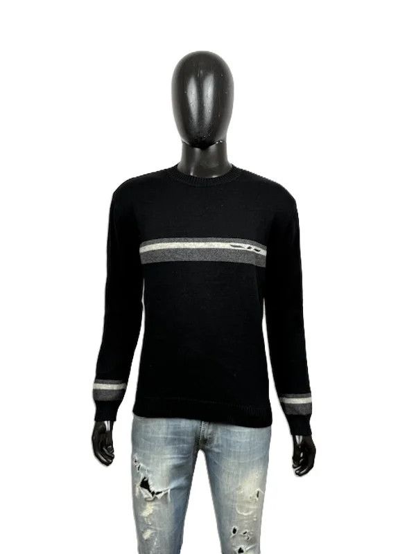 Armani Maglione Nero Armani Jeans Lana Cotone Uomo M Size US M / EU 48-50 / 2 - 1 Thumbnail