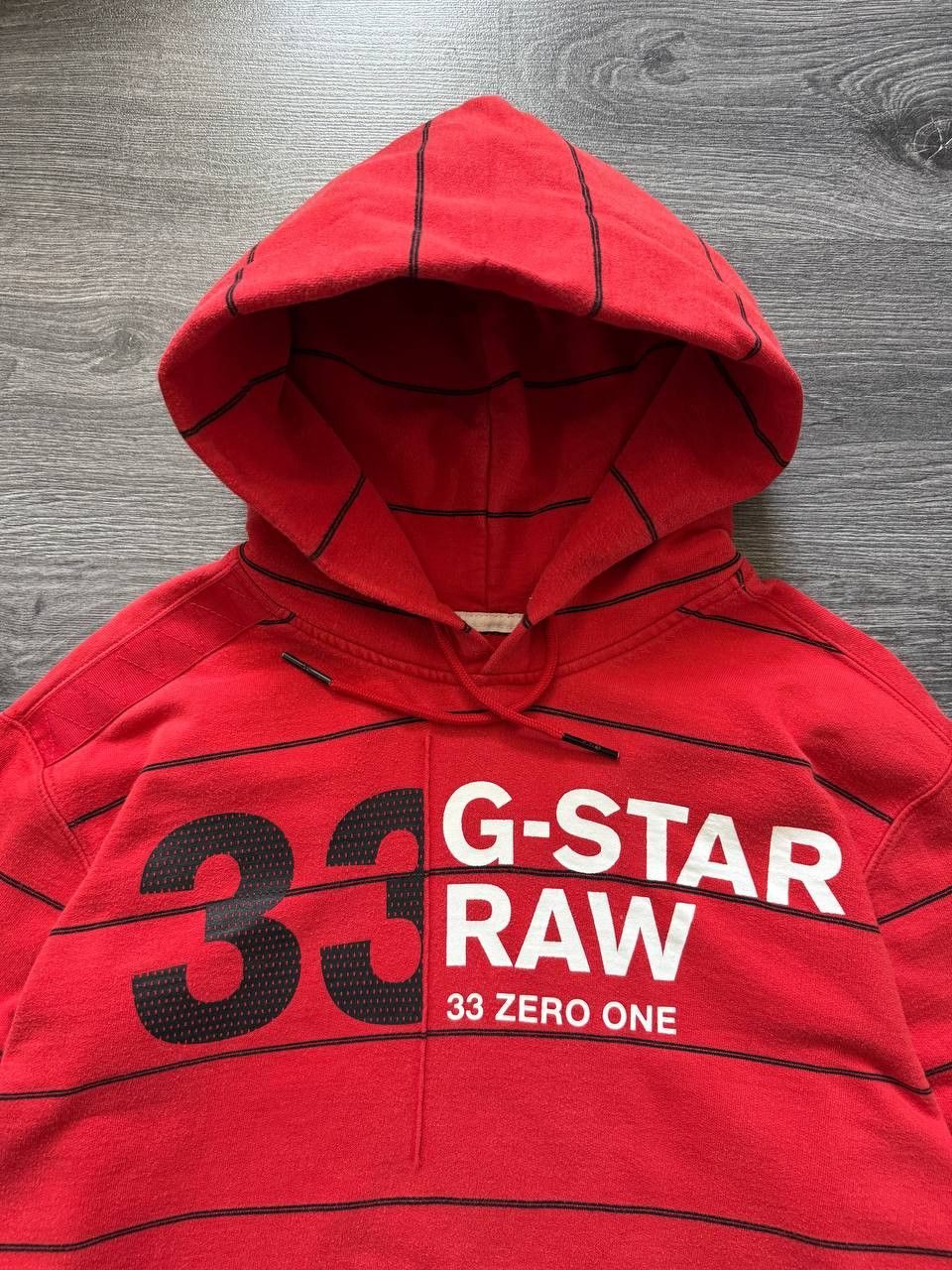 G-Star Vintage 00s G-star Raw Striped Hoodie Y2K Big Logo Size US L / EU 52-54 / 3 - 6 Thumbnail