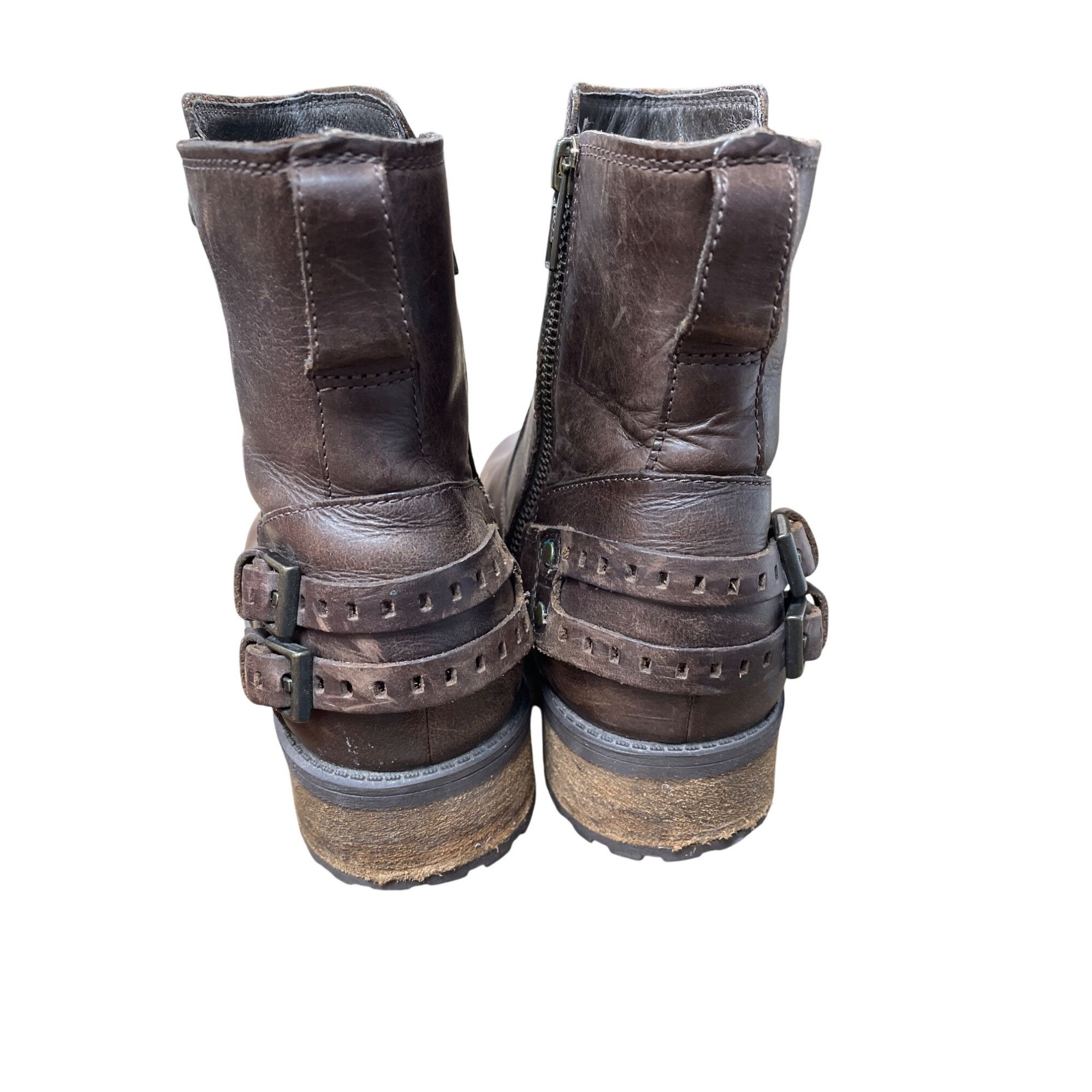 Ugg UGG Womens Brown Leather Ankle Moto Boots Size 8 SKU 9280 Size US 8 / IT 38 - 10 Thumbnail