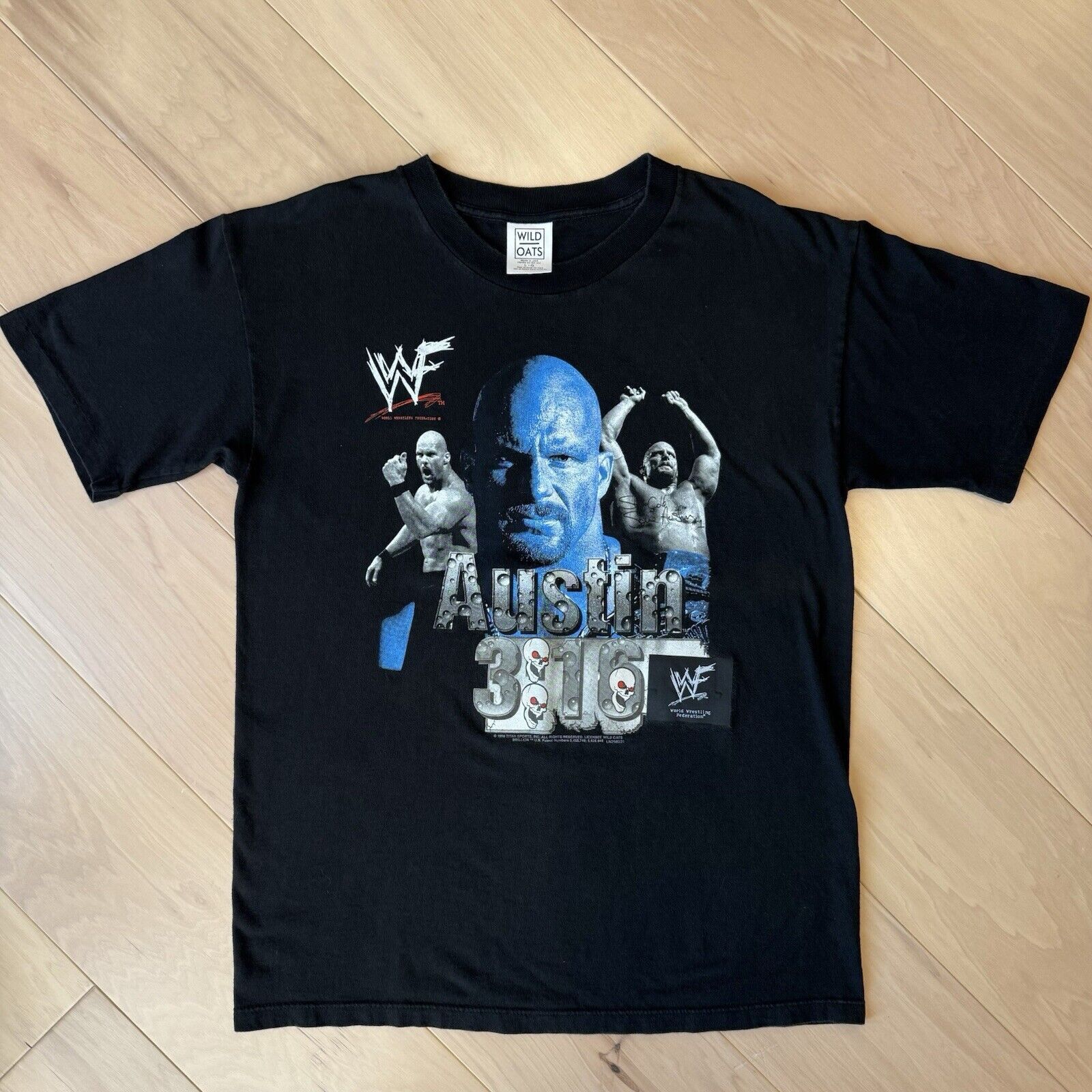 Vintage Vintage Stone Cold Steve Austin Shirt Large Black 90s WWF Size US L / EU 52-54 / 3 - 2 Thumbnail