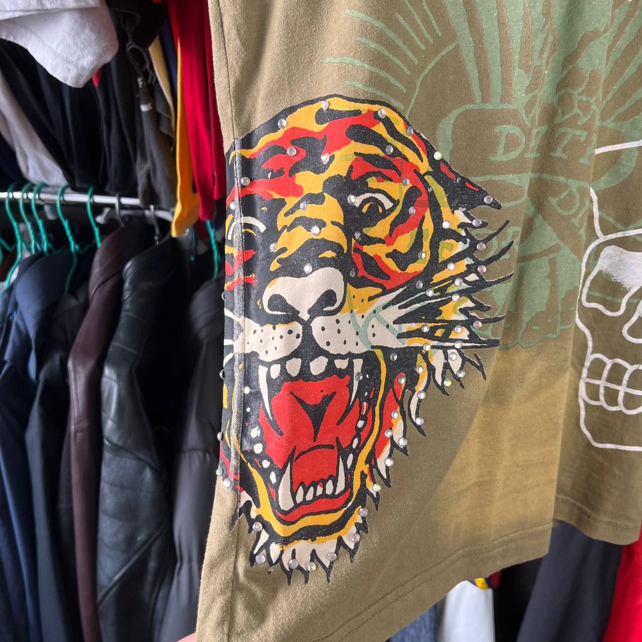 Ed Hardy Vintage Ed Hardy by Christian Audigier Green Tshirt Size US M / EU 48-50 / 2 - 7 Thumbnail