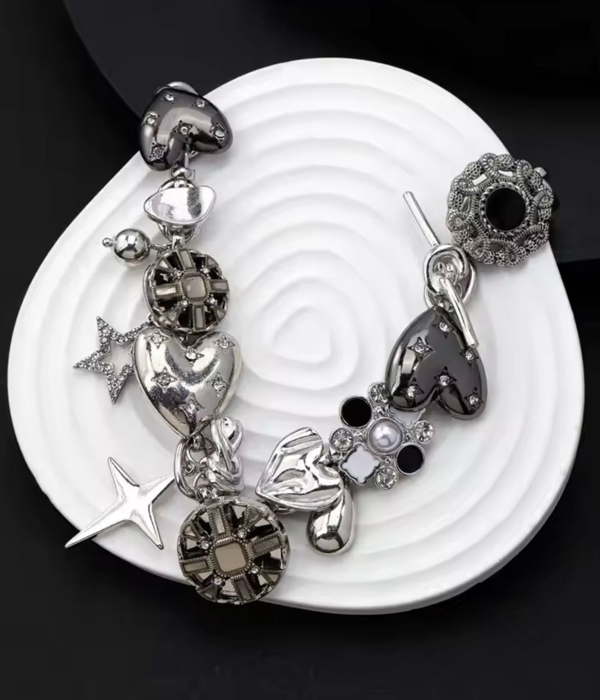 Jewelry Heart, Star, Flower Charms and Rhinestones Size ONE SIZE - 2 Thumbnail