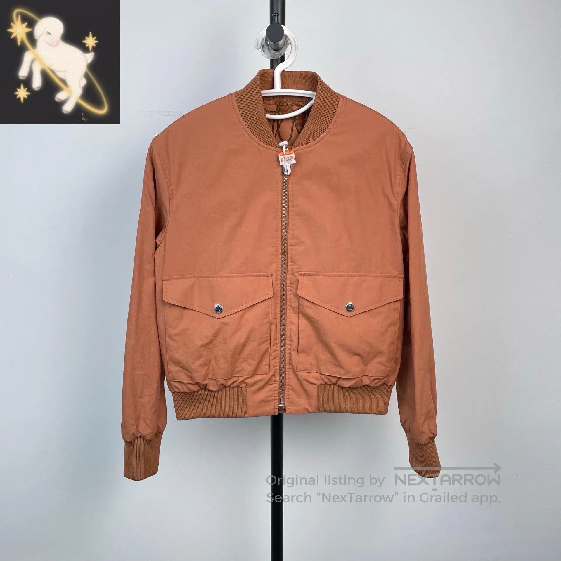 Hermes Hermes Brown Patterned Print Full Print Two-Sided Jacket| Size XXS / US 00 / IT 34 - 1 Thumbnail