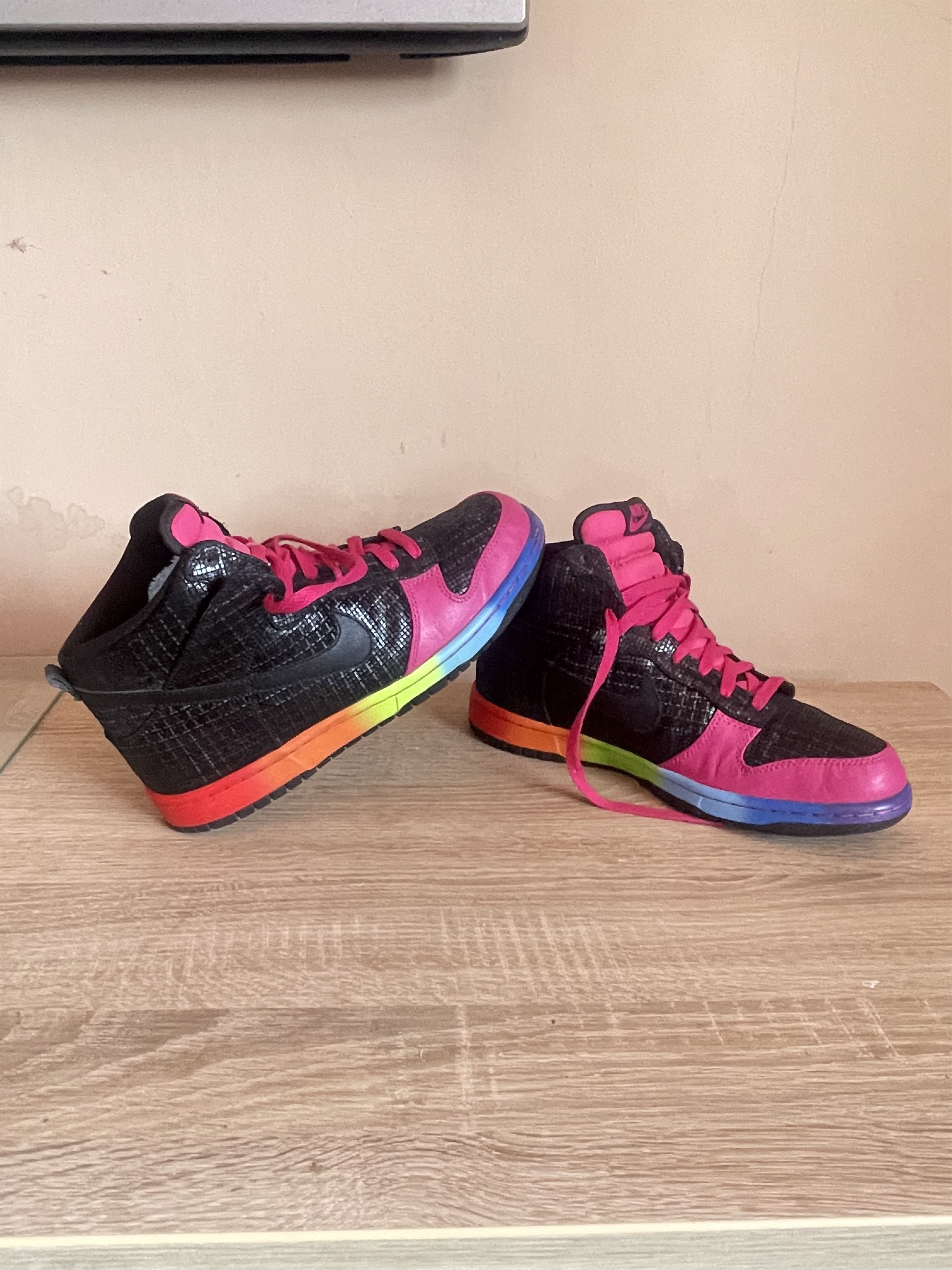 Nike 🌈 Nike hightop dunk pink black multicolored Size US 9.5 / IT 39.5 - 2 Thumbnail