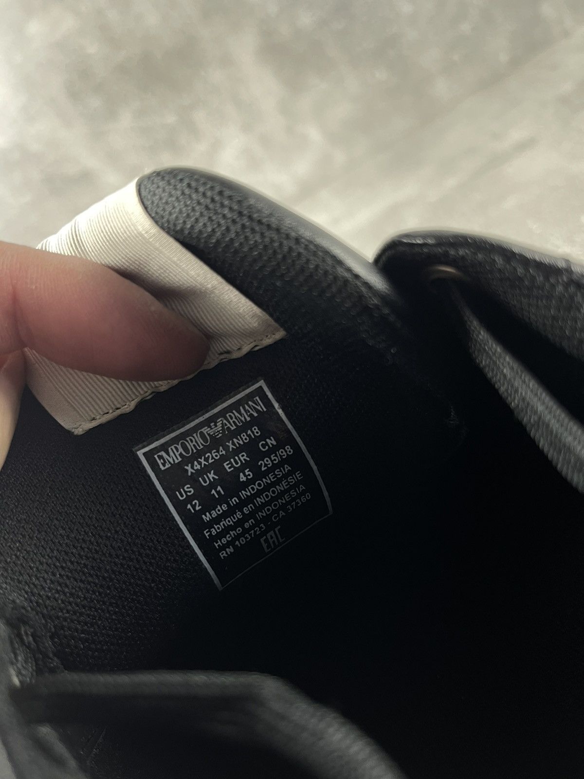Emporio Armani Emporio Armani NWB Leather Sneakers Black Silver 2019-20 Size US 11 / EU 44 - 10 Thumbnail
