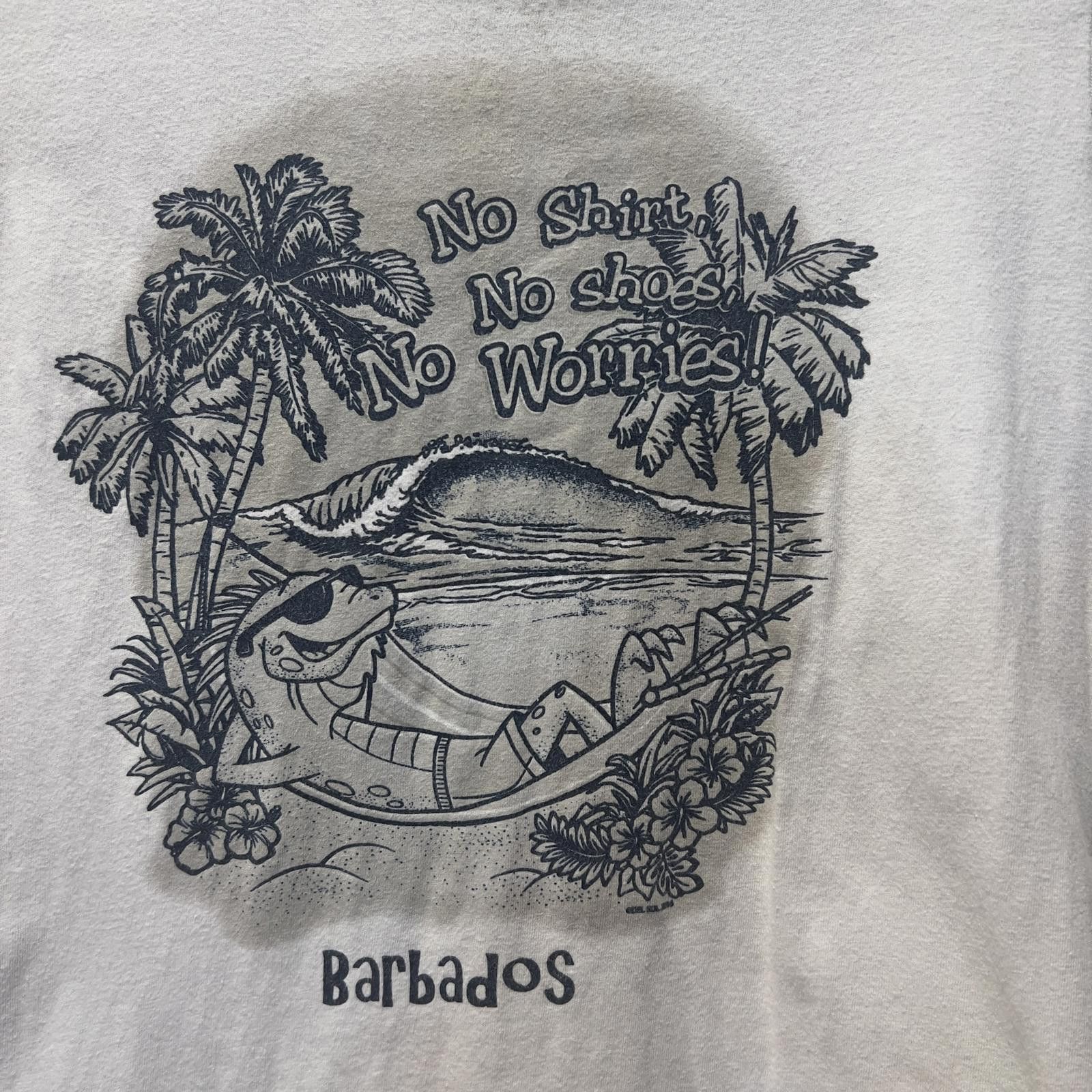 The Unbranded Brand Casual White Graphic T-Shirt with Barbados Print Size US XXS / EU 40 - 3 Thumbnail