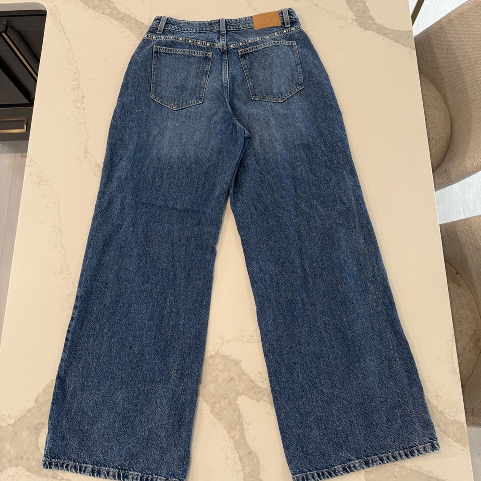 Cotton On Cotton On Relaxed Wide Leg Denim Jean Womens 30 Blue Studded Size 30" / US 8 / IT 44 - 9 Thumbnail