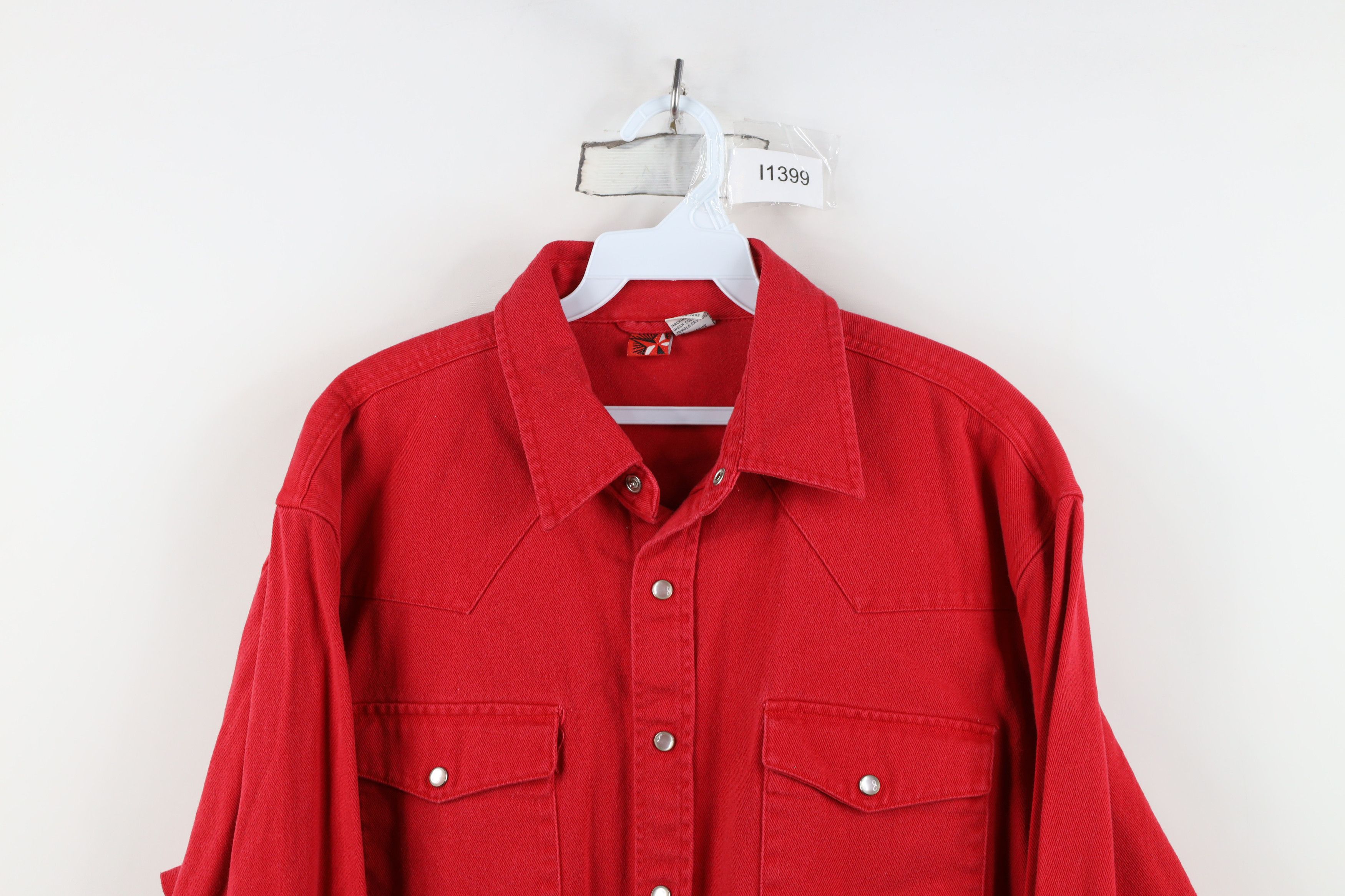 Marlboro Vintage 90s Marlboro Heavy Western Cowboy Button Shirt Red Size US L / EU 52-54 / 3 - 2 Thumbnail