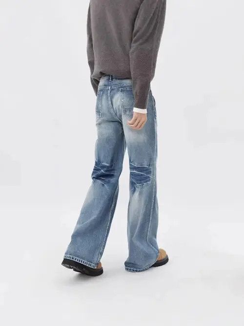 VIBE American retro washed lightning pattern trendy jeans Size US 32 / EU 48 - 4 Thumbnail