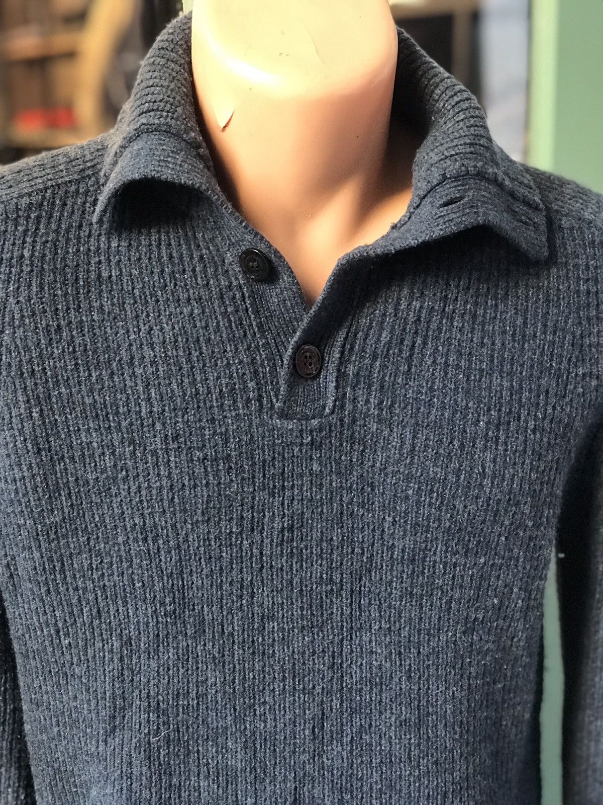 Burberry BURBERRY BRIT WOOL AND CASHMERE BUTTONED COLLAR WOOL JUMPER Size US S / EU 44-46 / 1 - 7 Thumbnail
