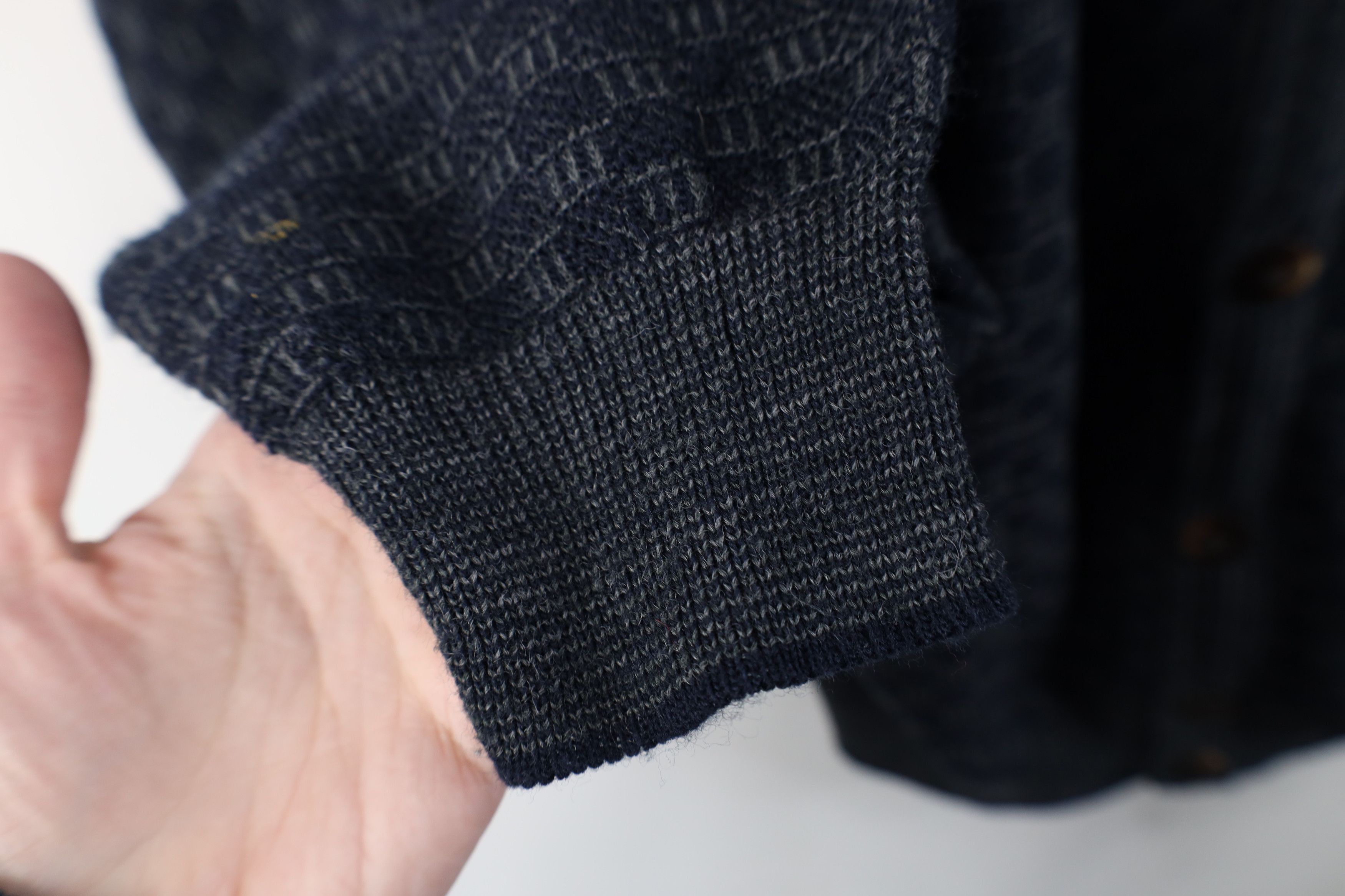 Vintage Vintage 90s Streetwear Checkered Knit Cardigan Sweater Size US L / EU 52-54 / 3 - 5 Thumbnail