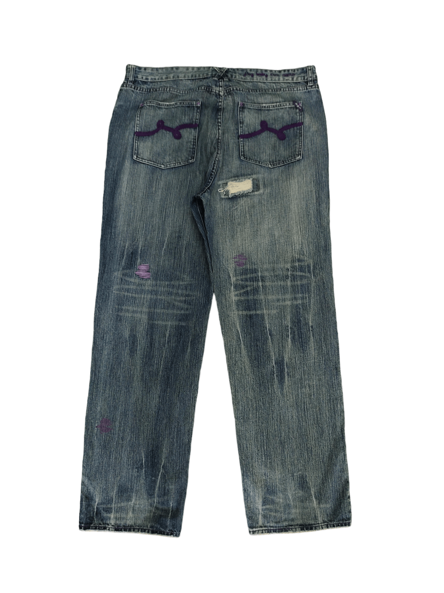 JNCO W42 Baggy Jeans LRG Embroidered Distress Denim Wide Leg Jnco Size US 42 / EU 58 - 10 Thumbnail