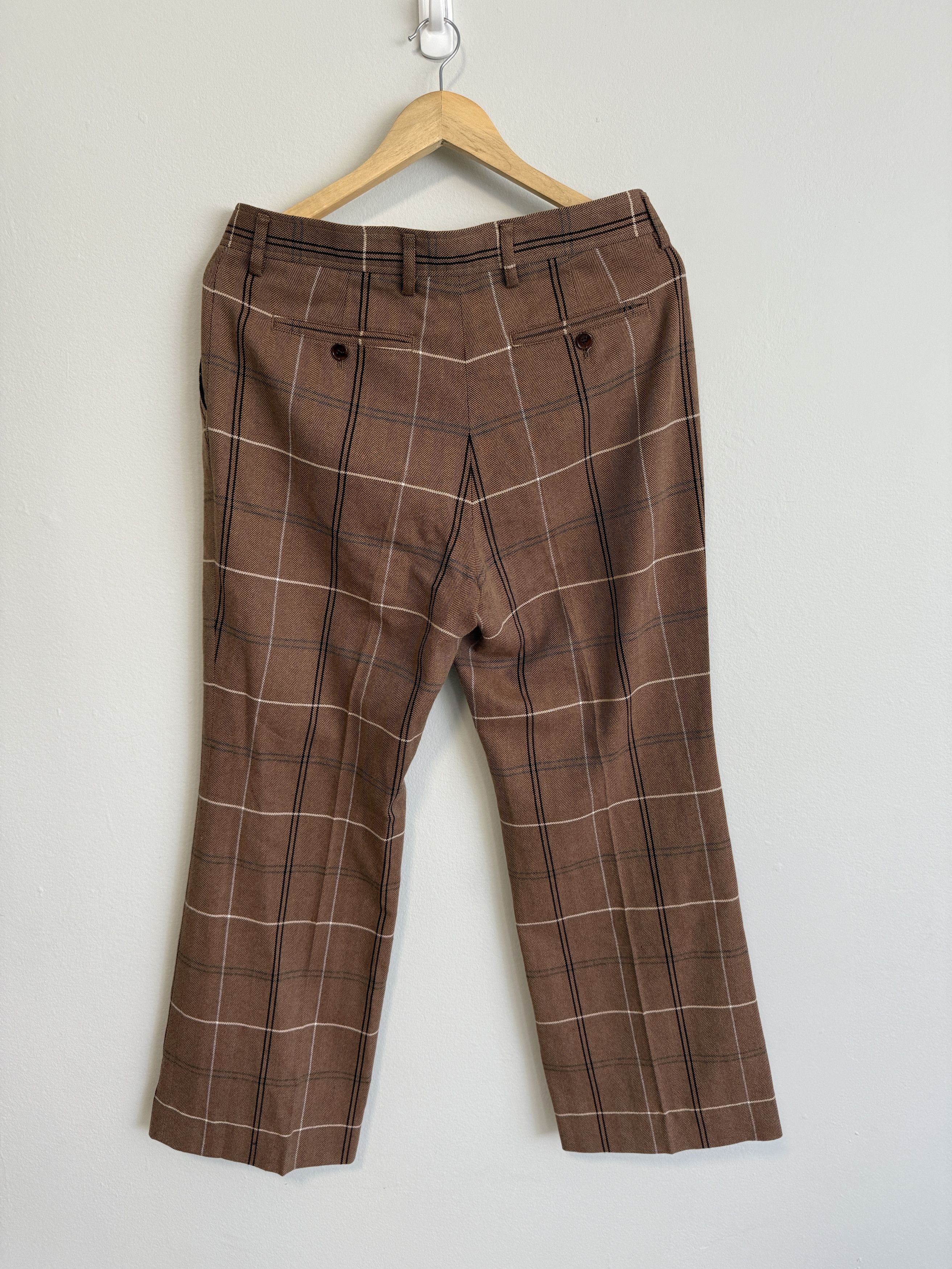 Acne Studios Acne Studios Wool Herringbone Checked Cotton-Blend Wide-Legs Size 40" / US 18 - 2 Thumbnail