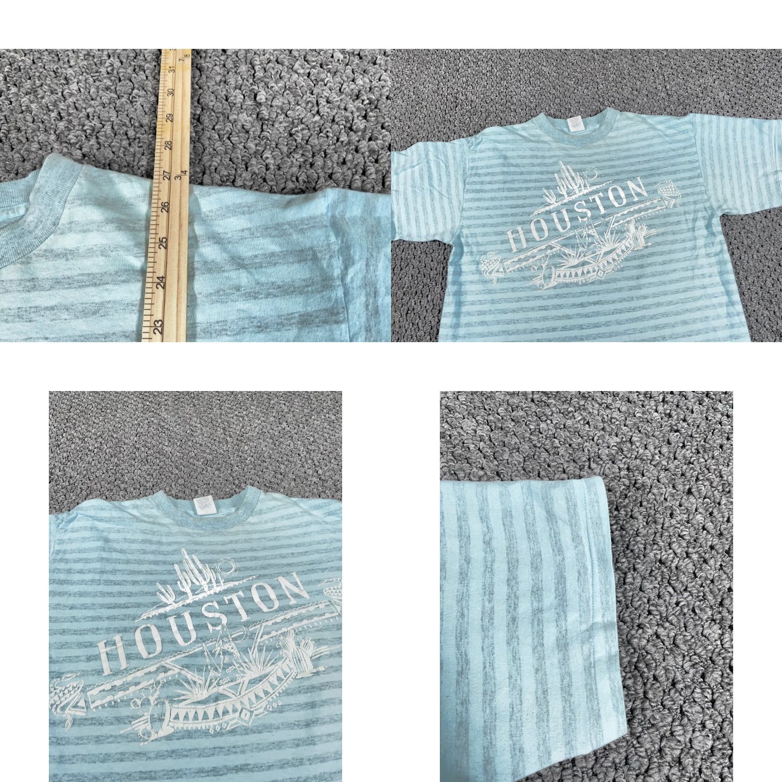 Vintage VINTAGE Miller Houston T-Shirt Adult XL Blue Striped Puff Print 90s Graphic Tee Mens Size US XL / EU 56 / 4 - 8 Thumbnail