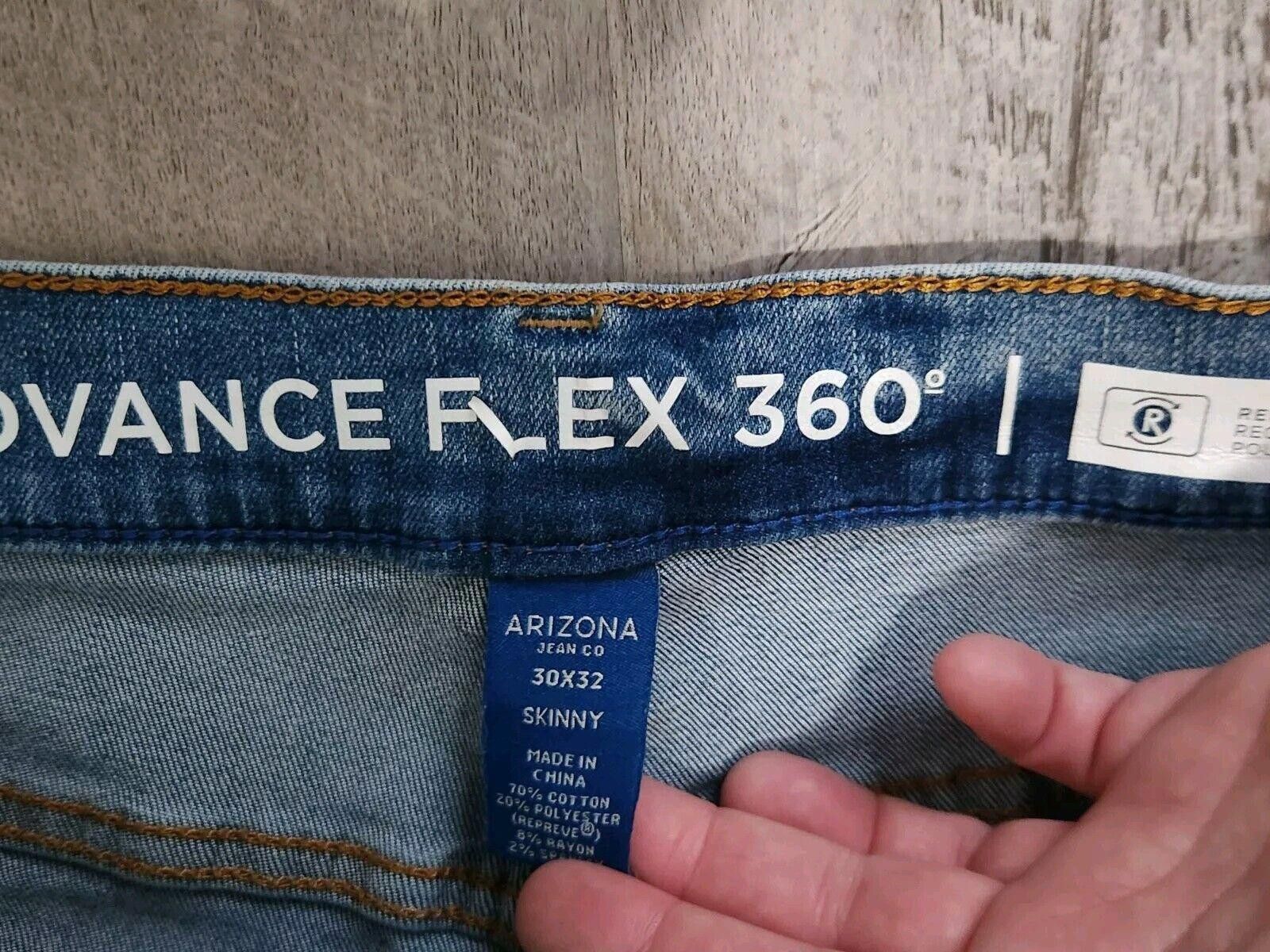 Designer Arizona Jeans Mens 30 X 32 Skinny Advanced Flex 360 Light Size US 30 / EU 46 - 2 Thumbnail
