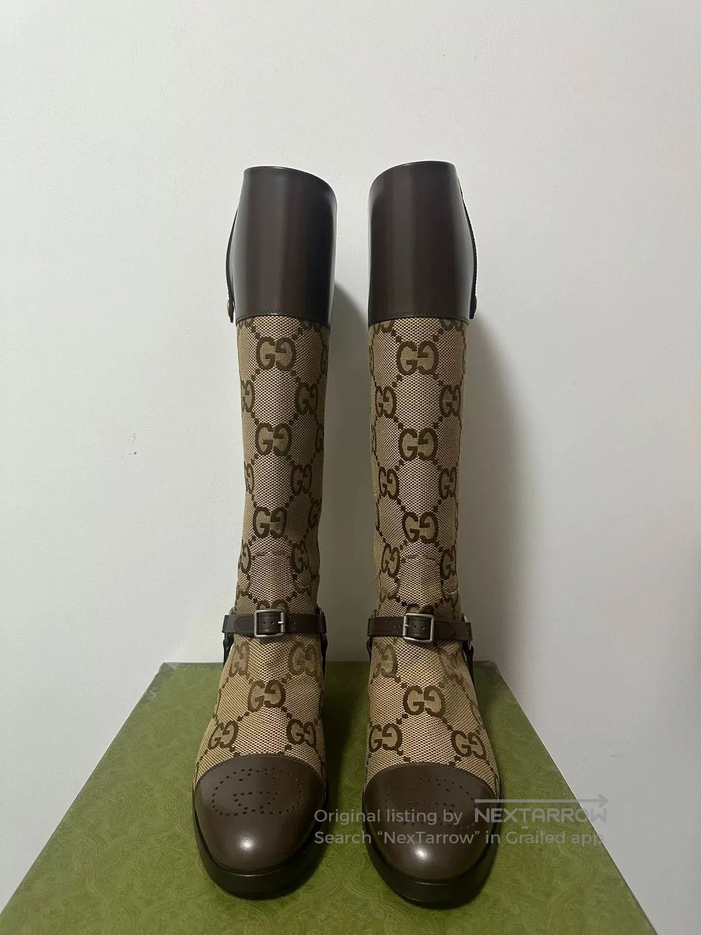 Gucci gucci monogram leather riding boots size 10. Size US 10 / EU 43 - 1 Thumbnail