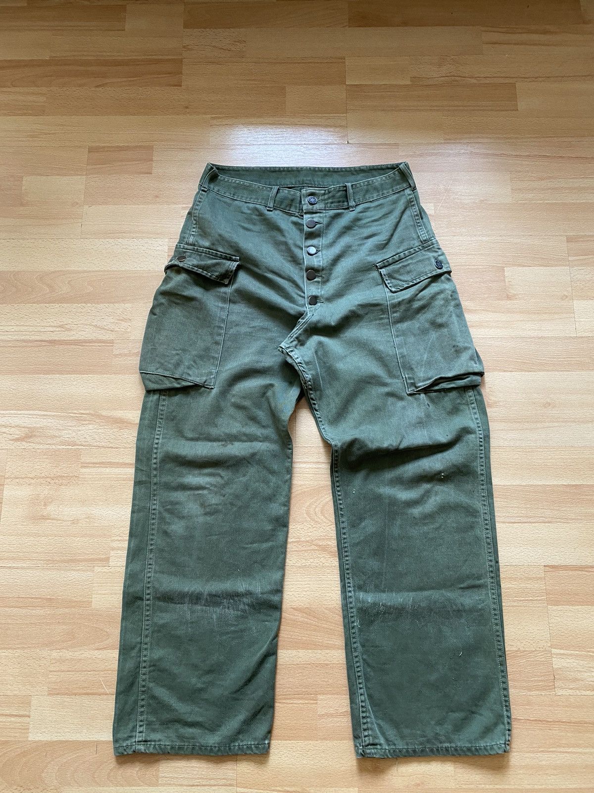 image of Vintage Military Cargo Pants in Green, Men's (Size 30)