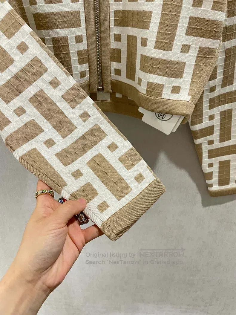 Hermes Hermes Maze mosaic color block sweater with zipper jacket Size XXS / US 00 / IT 34 - 3 Thumbnail