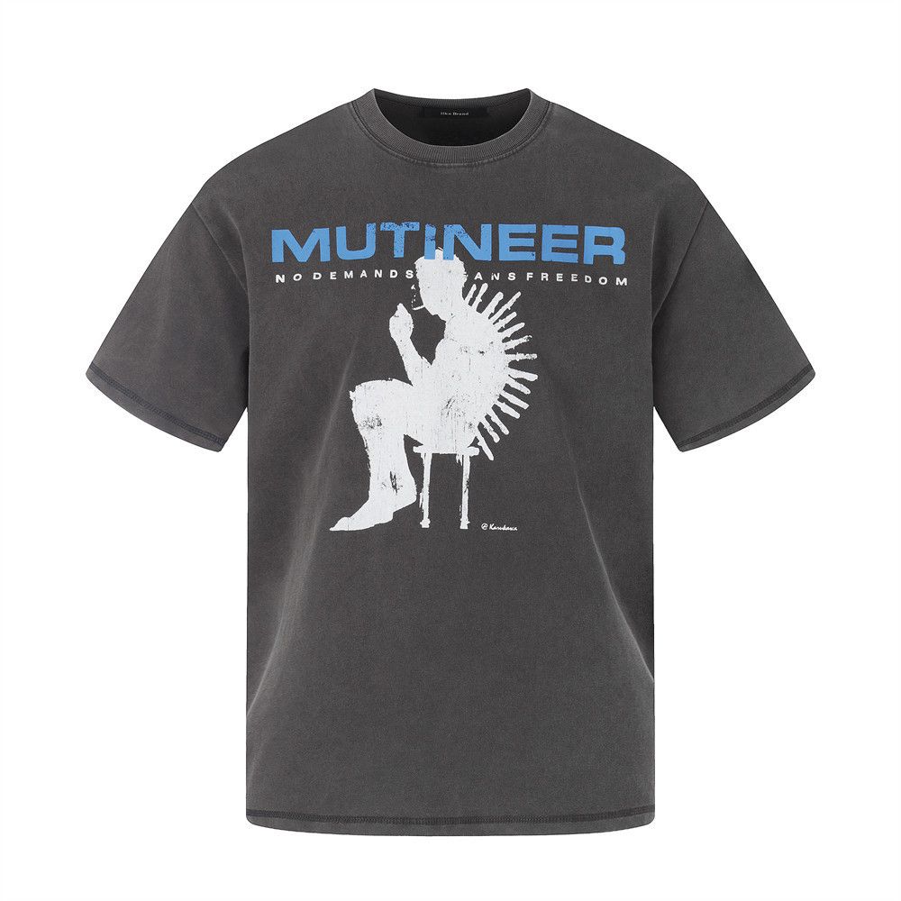 Japanese Brand Men's Washed & Distressed Casual T-Shirt with Graphic Print Size US M / EU 48-50 / 2 - 1 Thumbnail