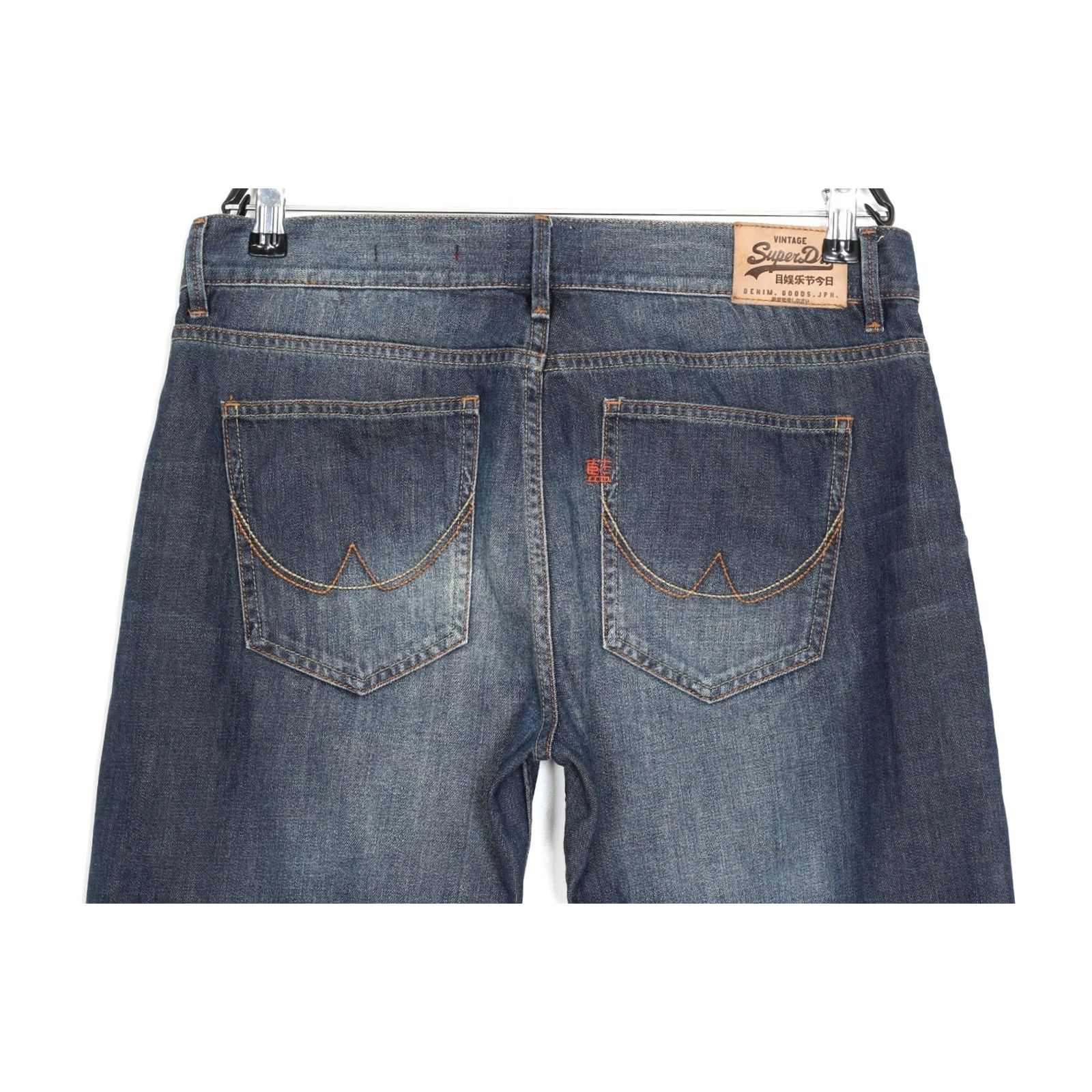Superdry SUPERDRY Jeans Men 33/34 Straight Loose DZ4683 Blue Denim 5-Pocket Size US 33 - 3 Thumbnail