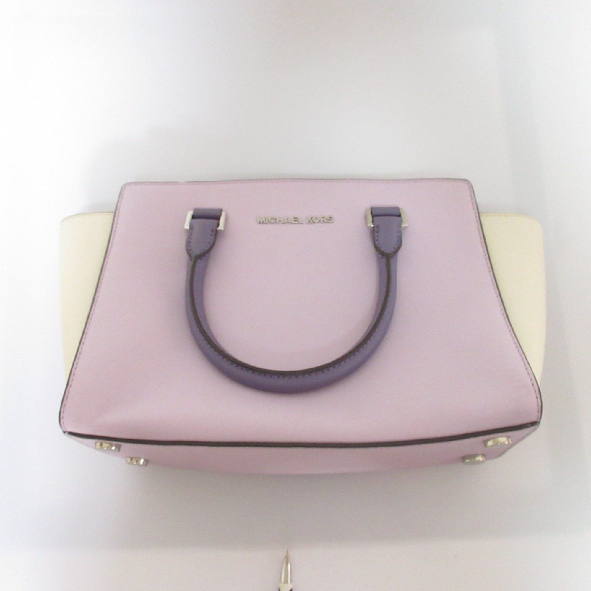Michael Kors Selma Bicolor 2Way Shoulder Bag Handbag 30F5Slms2T Purple X White Women's