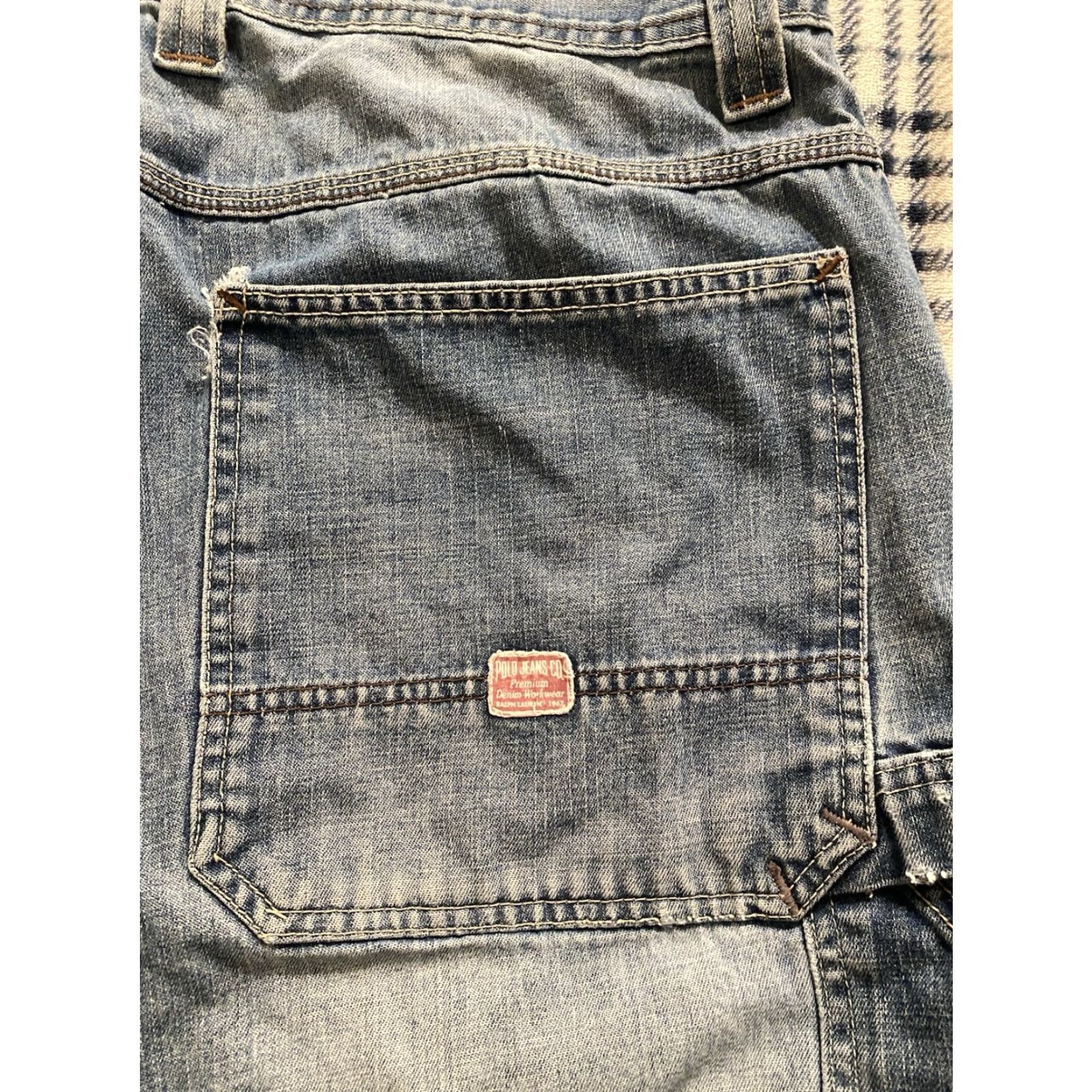 Polo Ralph Lauren VINTAGE Polo Ralph Lauren Jeans Co Baggy Carpenter Jeans Skate Grunge Mens 38x31 90s Hip Hop Denim Blue Urban Wide-Leg Size US M / EU 48-50 / 2 - 4 Thumbnail