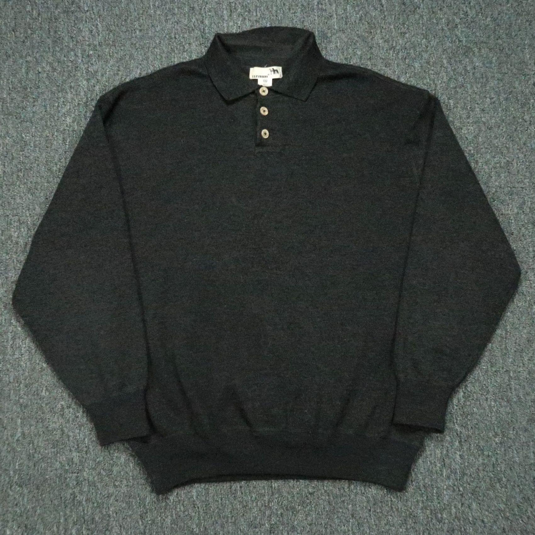 Vintage VINTAGE I Levrieri Sweater Mens 2XL Charcoal Gray Merino Wool Pullover Collared Italy Wool Merino Regular Knit Autumn Winter Mens Size US XXL / EU 58 / 5 - 2 Thumbnail