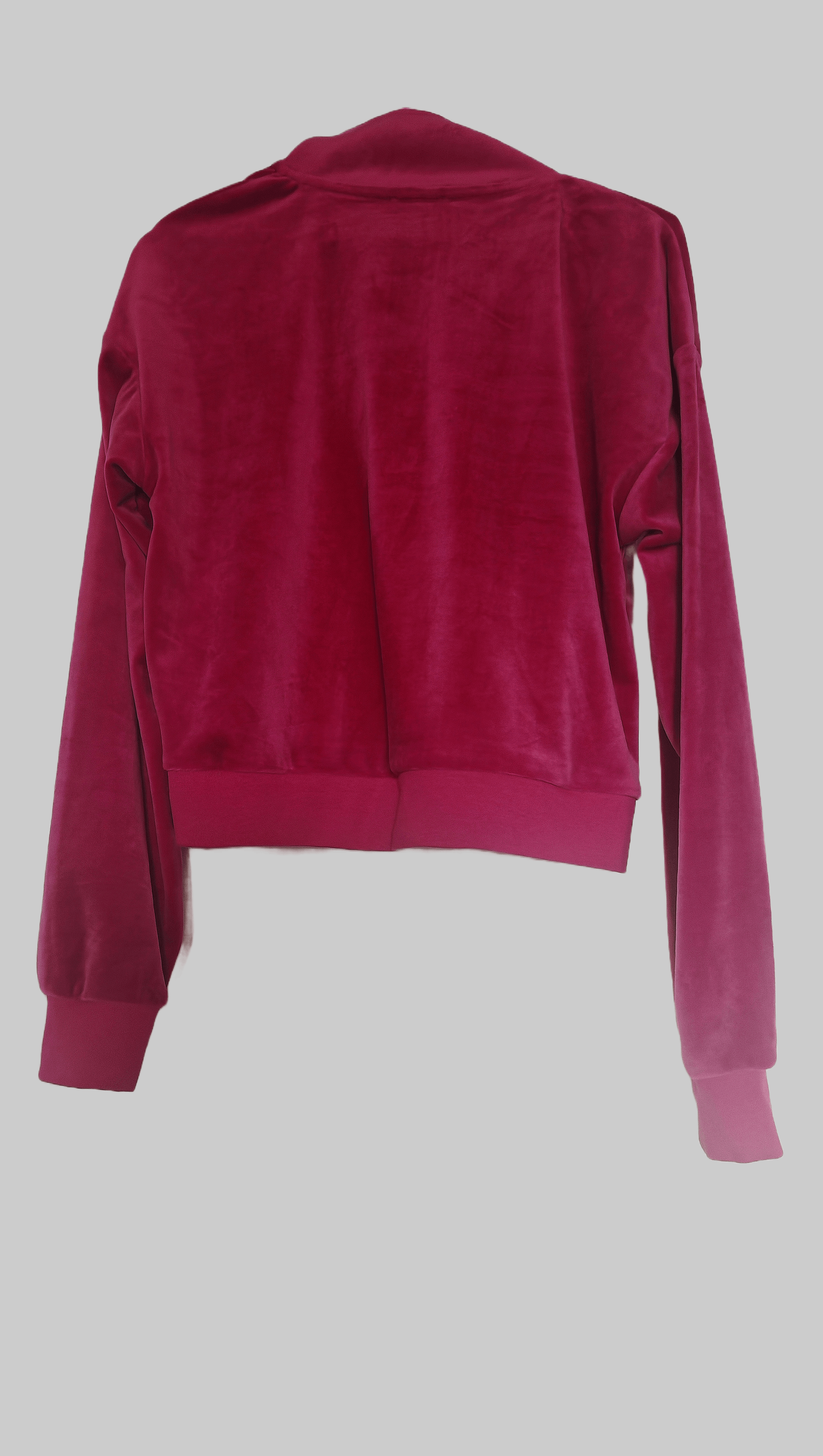 Juicy Couture Pink Juicy Couture Velour Cropped Zip Up Sweatshirt Size M / US 6-8 / IT 42-44 - 3 Thumbnail