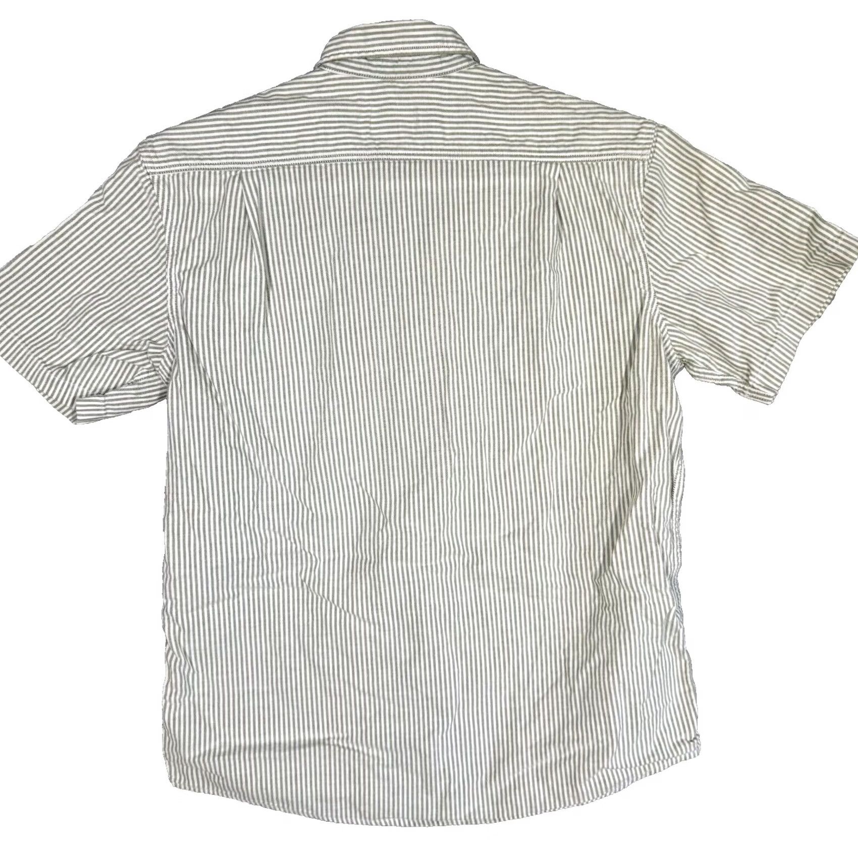 Vintage G.H. Bass & Co Shirt Men’s Large Green Striped Short Sleeve Button-Down Cotton Size US L / EU 52-54 / 3 - 2 Thumbnail