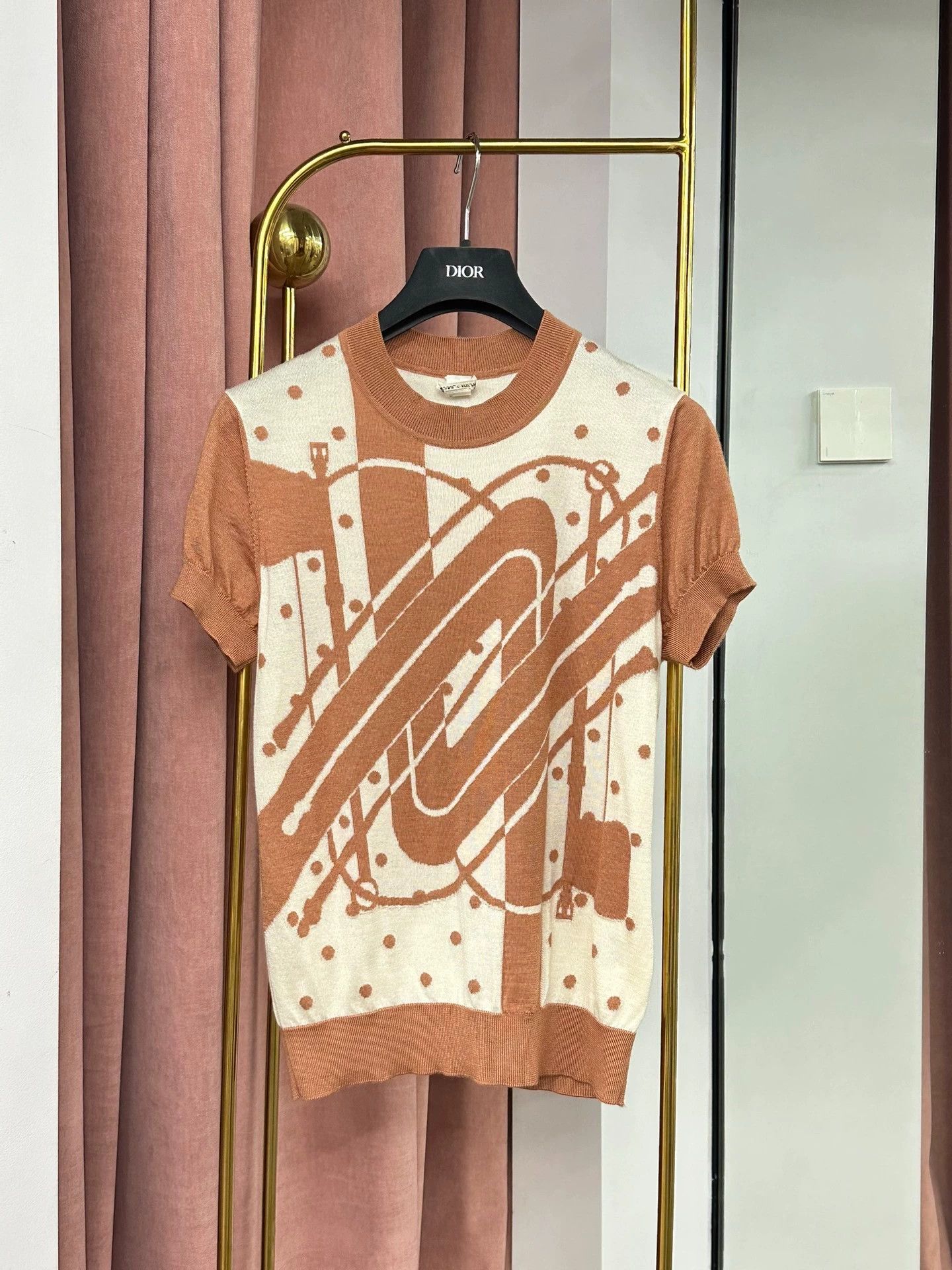 Hermes Hermes Polka Dot Knit Short Sleeve Top Size US M / EU 48-50 / 2 - 1 Thumbnail