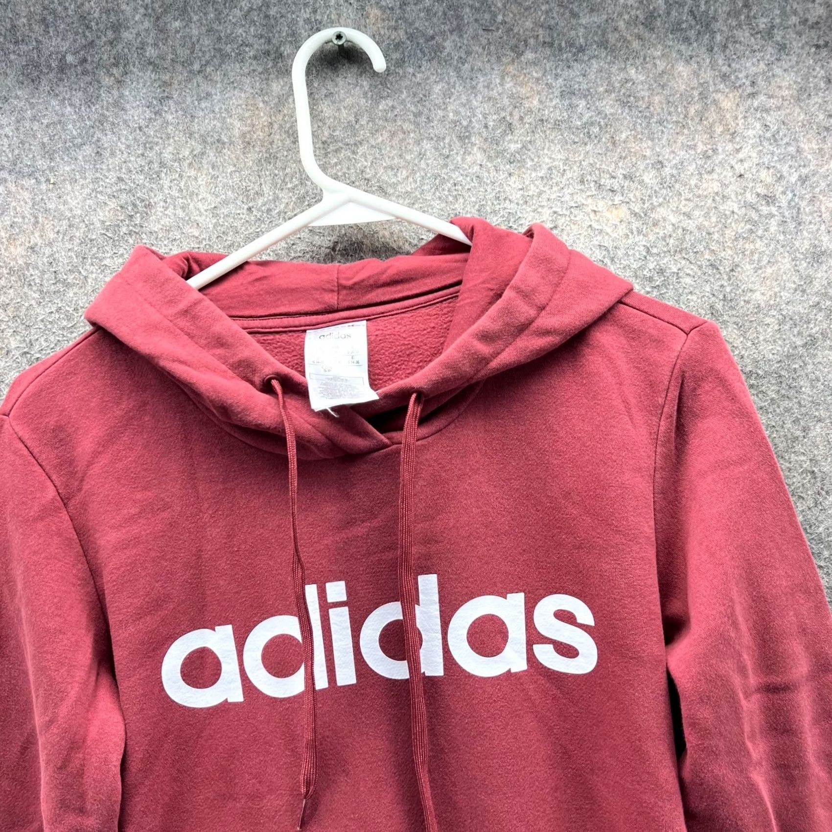 Adidas Adidas Hoodie Womens Small Red Pullover Fleece Logo Sweatshirt Spell Out Trefoil Size S / US 4 / IT 40 - 6 Thumbnail