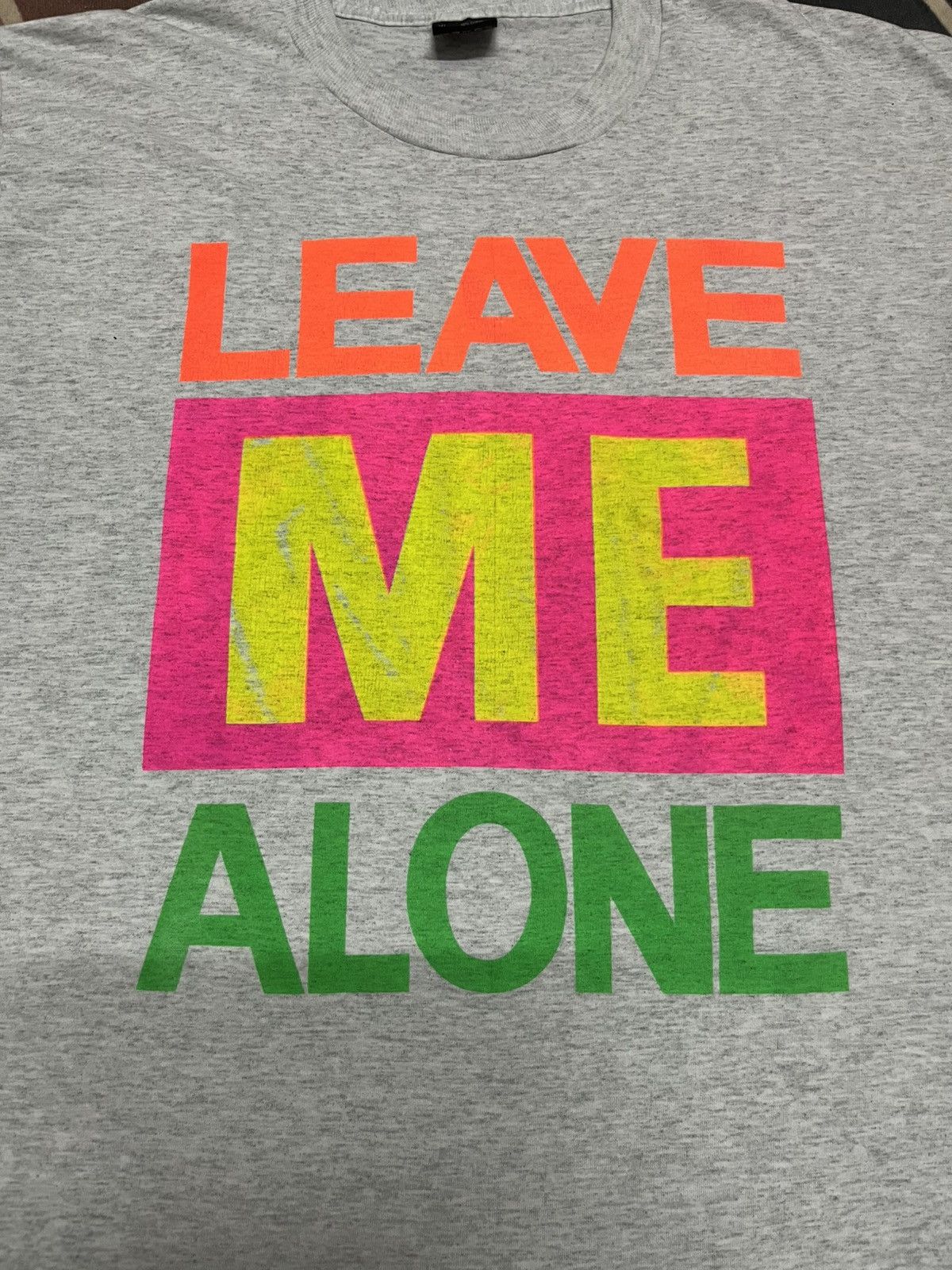 Vintage 💥True Vintage LEAVE ME ALONE Wording Tee Size US XL / EU 56 / 4 - 6 Thumbnail