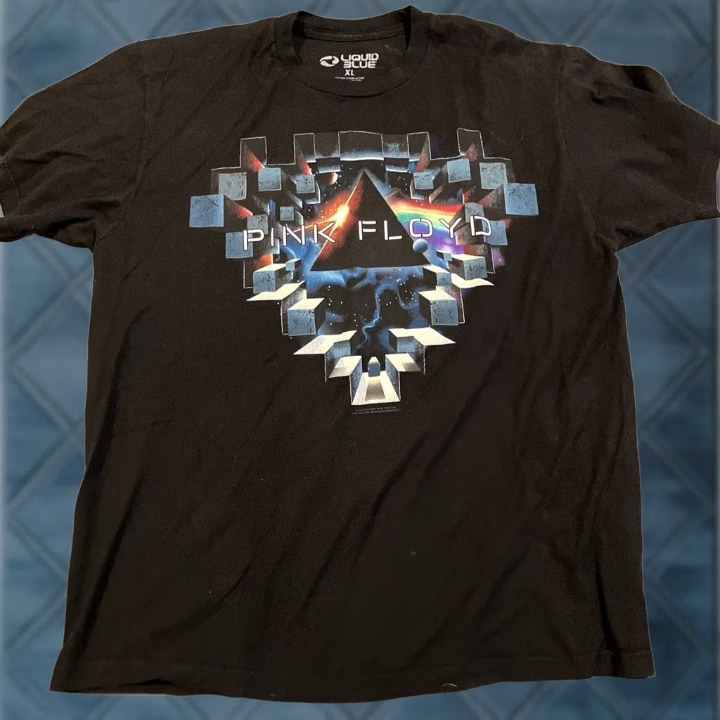 Liquid Blue Liquid Blue - Pink Floyd - Dark Side Of The Moon / The Wall - T Shirt - XL Men Black Cotton Knit Crew Neck Short Sleeve Logo Graphic Print Vintage No Size US XL / EU 56 / 4 - 1 Thumbnail