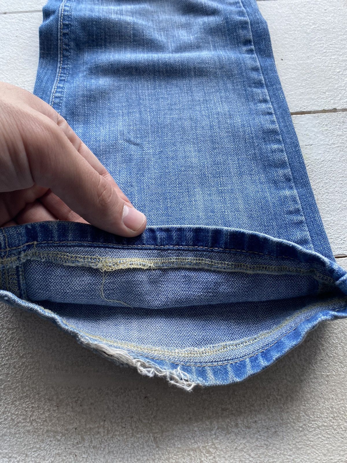 Other × Vintage Meltin Pot Flare Bell Bottom Womens 25 Denim Jeans Ripped Size 25" / US 0 / IT 36 - 15 Thumbnail