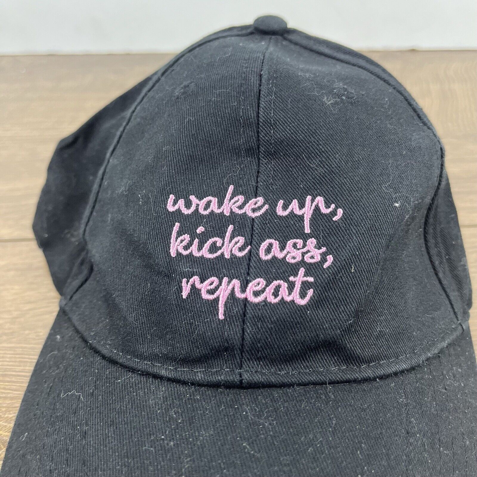 Other Wake Up Kick As Repeat Hat Black Cap Adjustable Hat Black Ad Size ONE SIZE - 7 Thumbnail