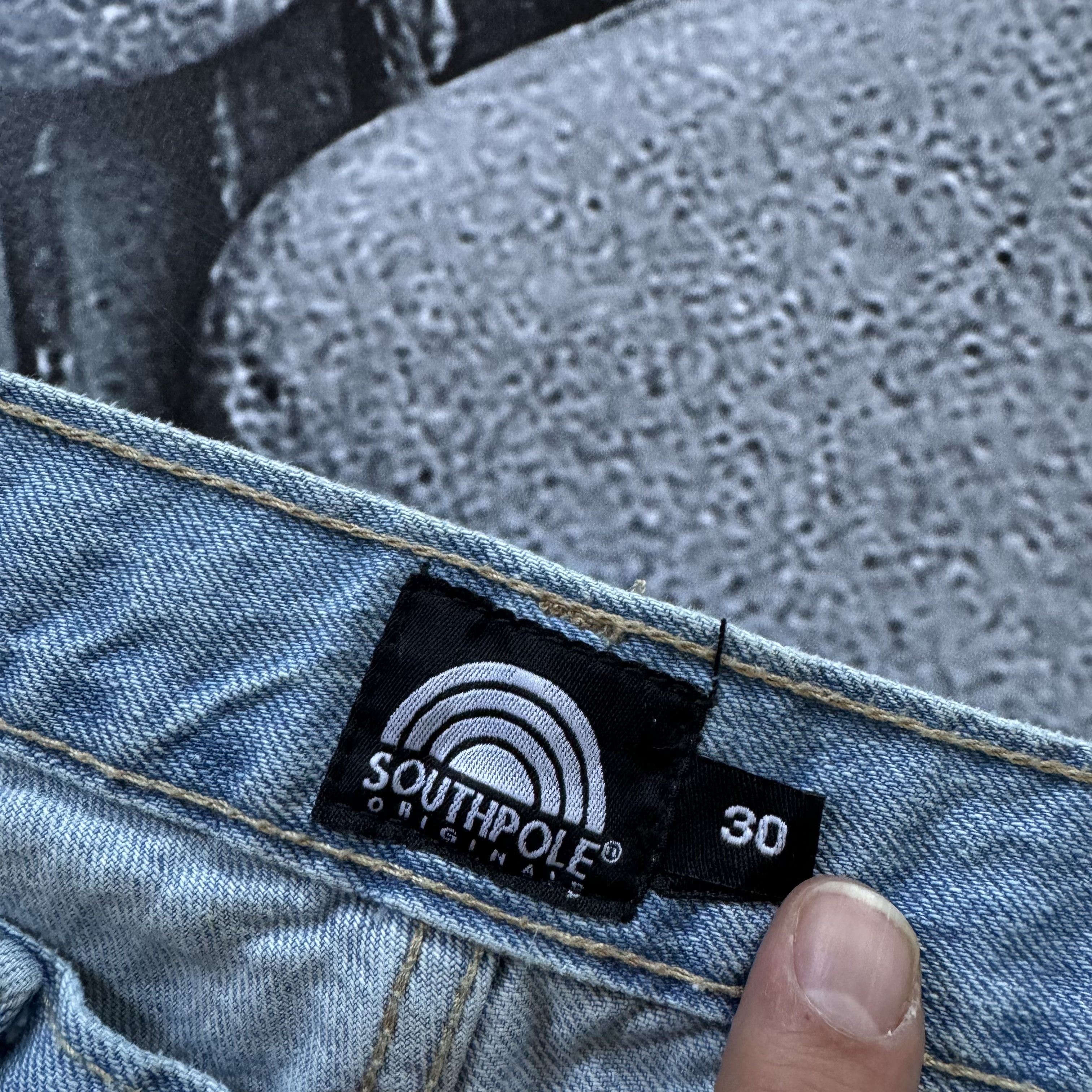 JNCO × Southpole × Vintage SOUTHPOLE BIG LOGO EMBROIDERED BAGGY DENIM PANT Y2K JEANS Size US 30 / EU 46 - 7 Thumbnail