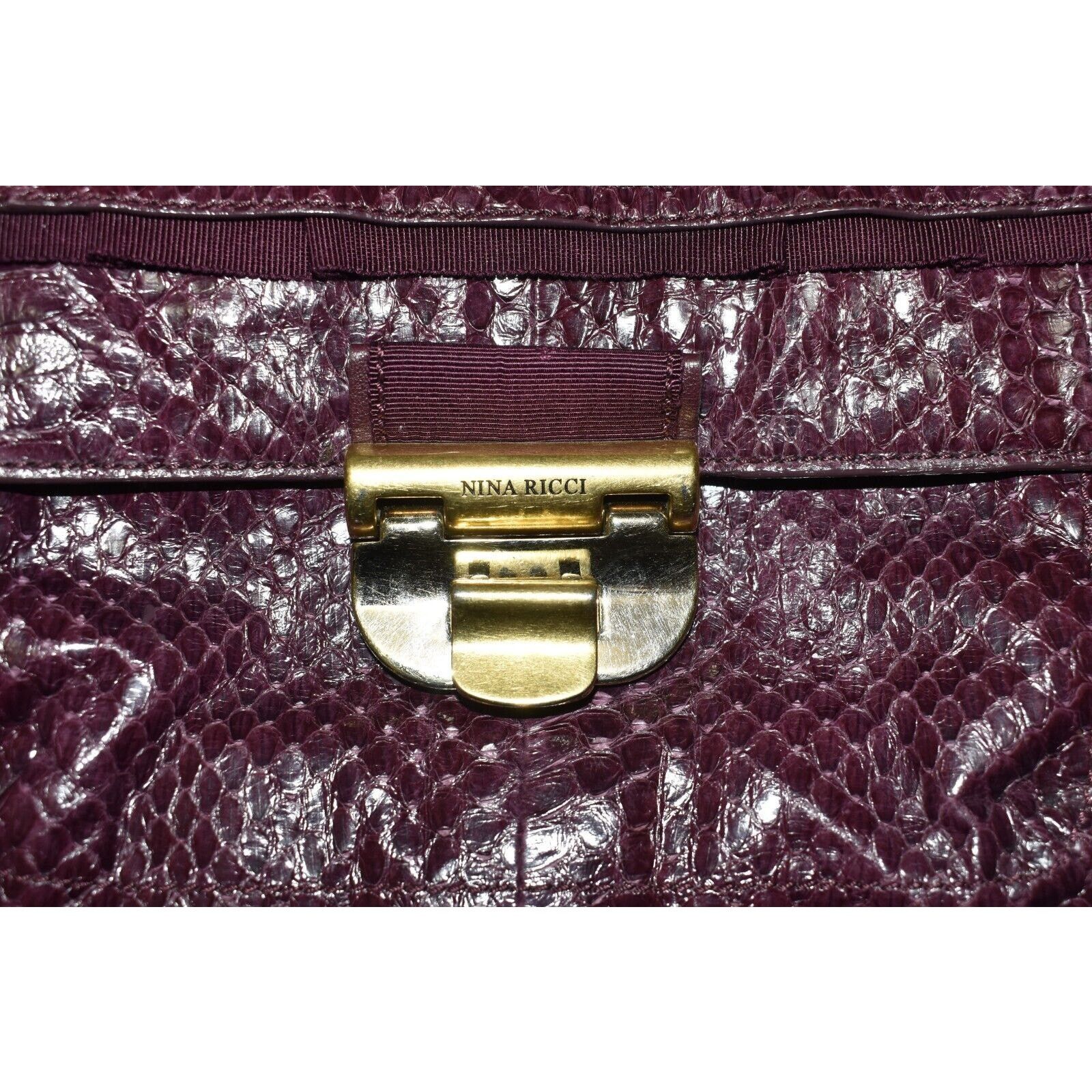 Nina Ricci NINA RICCI Python Texture Leather FoldOver Liane Satchel Bag Size ONE SIZE - 7 Thumbnail