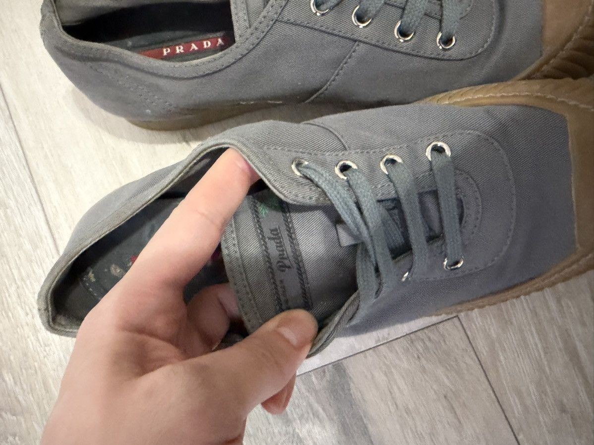 Prada Prada Canvas Sneakers – Grey with Gum Sole Size US 6.5 / EU 39-40 - 2 Thumbnail