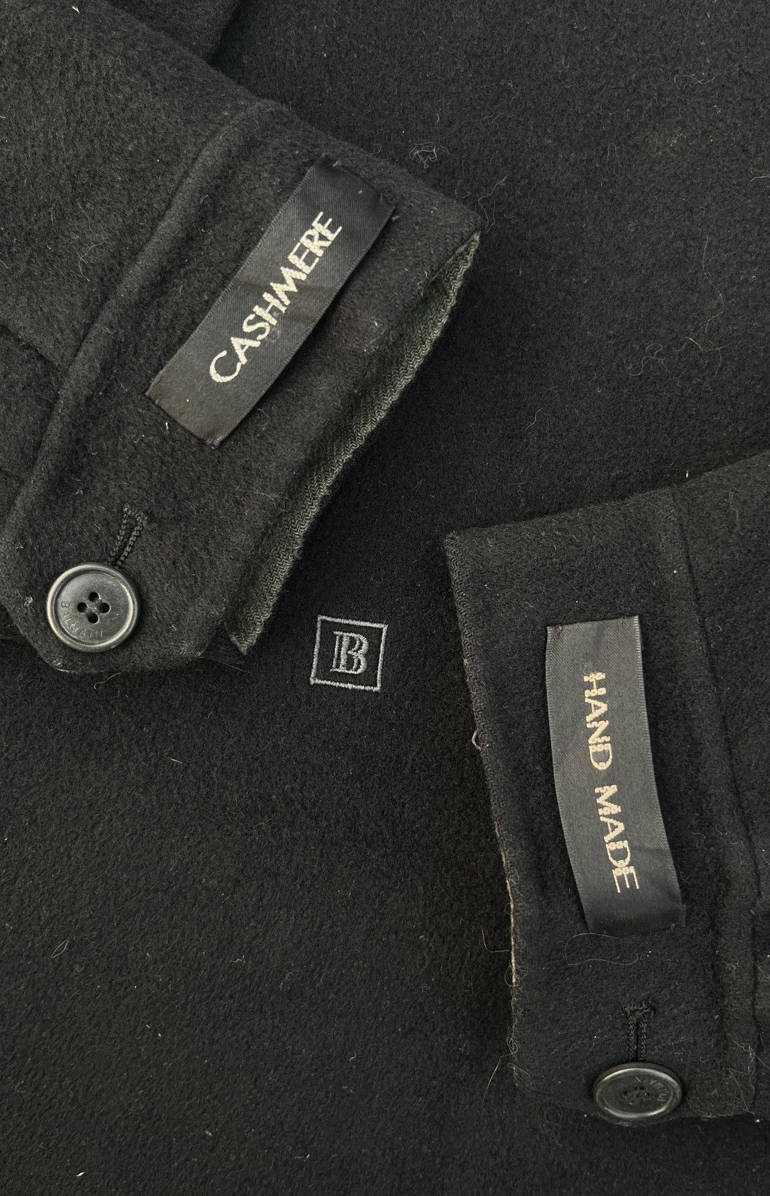 Balmain Vintage Archived Balmain Handmade Cashmere Wool Coat Size US XL / EU 56 / 4 - 4 Thumbnail