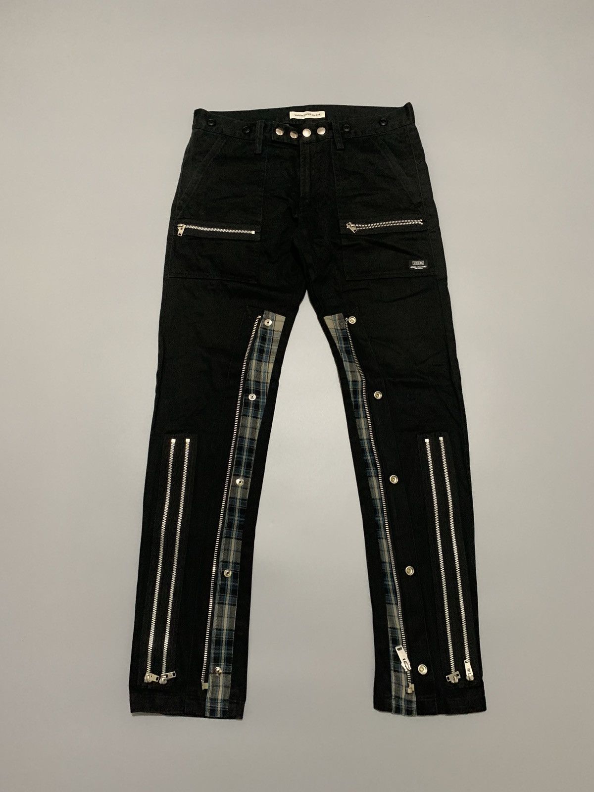 image of Undercover- Aw 2008- Plaid Bondage Pants in Black, Men's (Size 30)