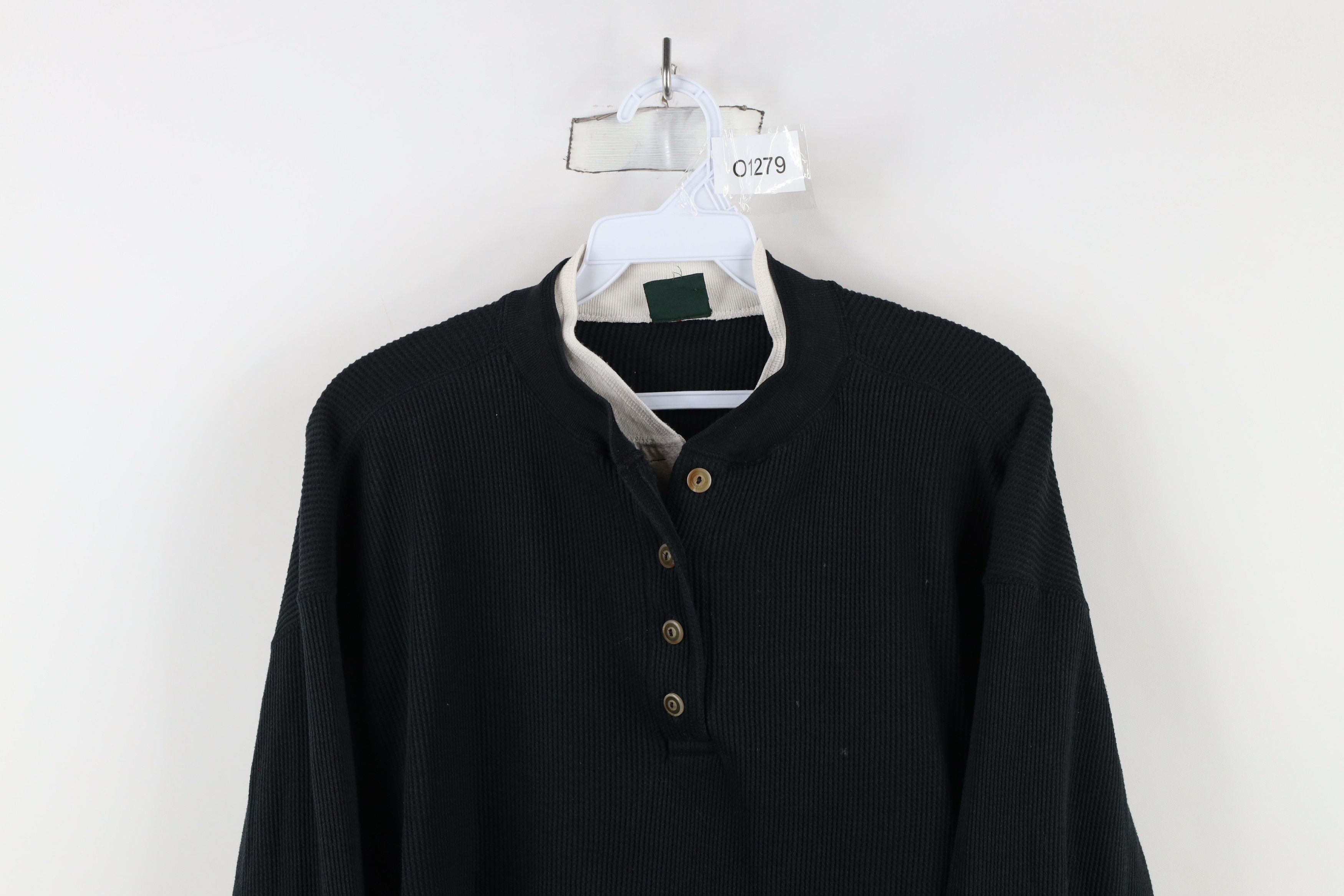Vintage Vintage 90s Streetwear Layered Waffle Knit Henley T-Shirt Size L / US 10 / IT 46 - 2 Thumbnail