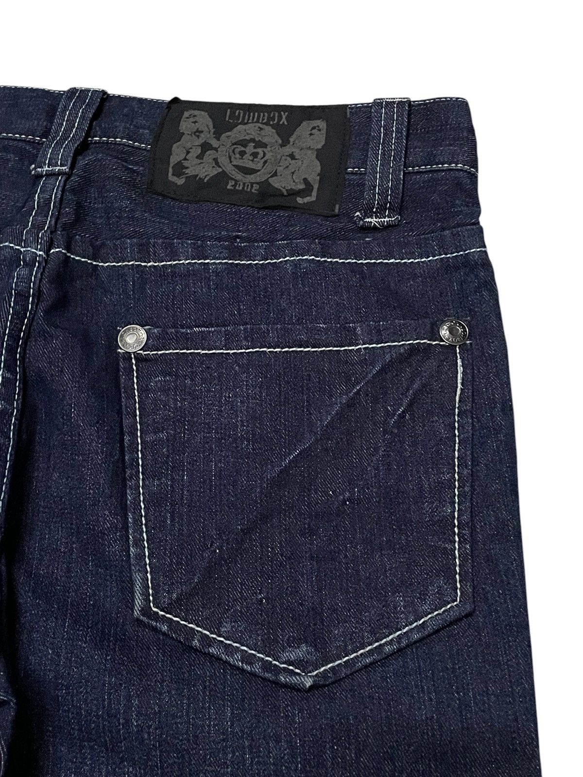 GOSTAR DE FUGA × LOWBOX Lowbox Japan Indigo Wash Contrast Stitched Straight Jeans Size US 31 - 20 Thumbnail